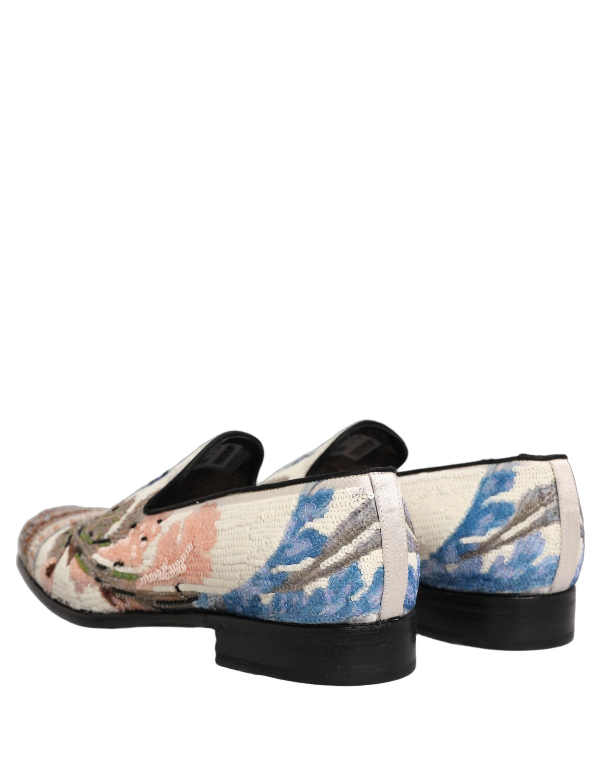 Dolce & Gabbana Multicolor Sequin Embroidered Loafers Shoes Dolce & Gabbana