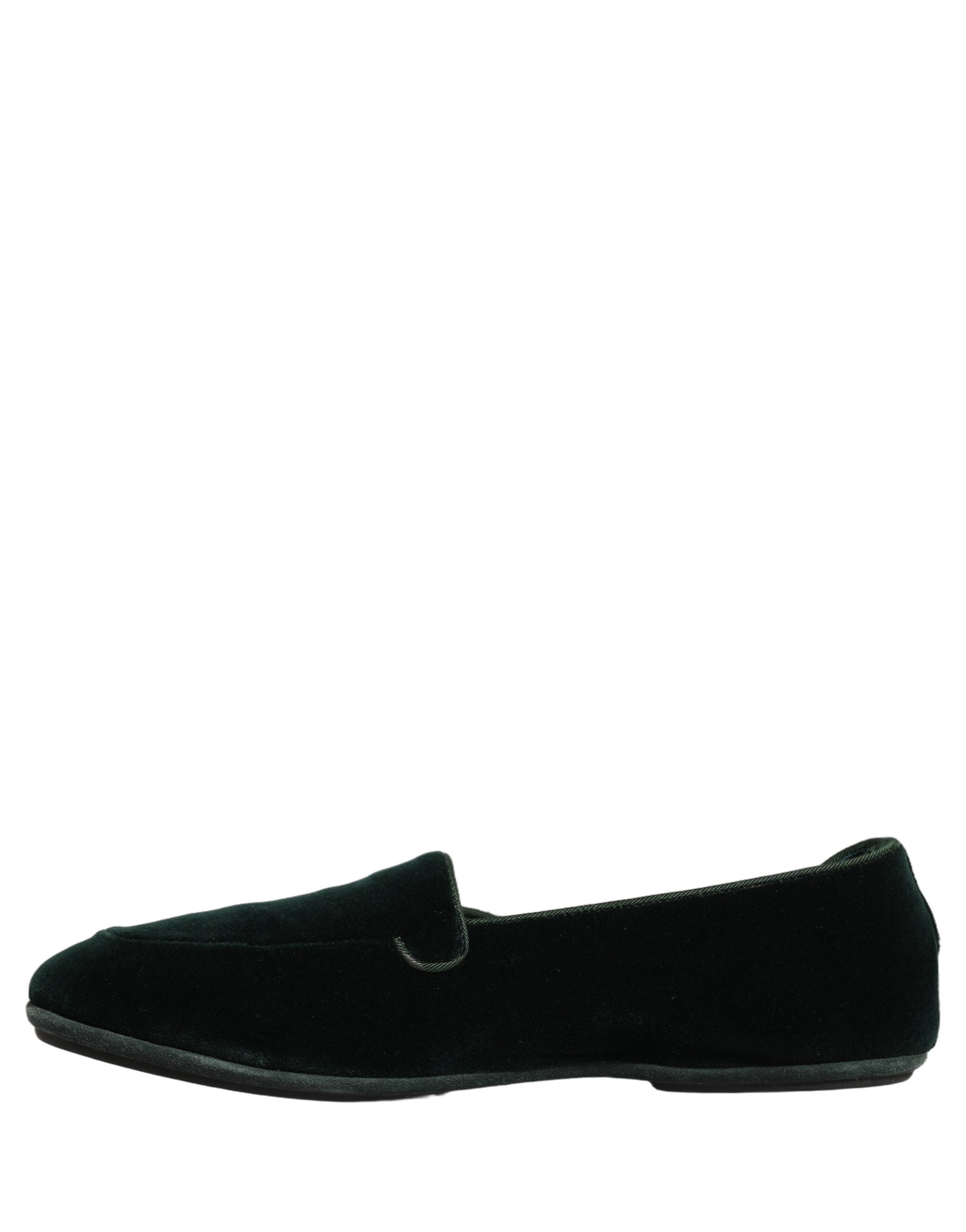 Dolce & Gabbana Green Velvet Slip On Men Flats Loafers Shoes Dolce & Gabbana