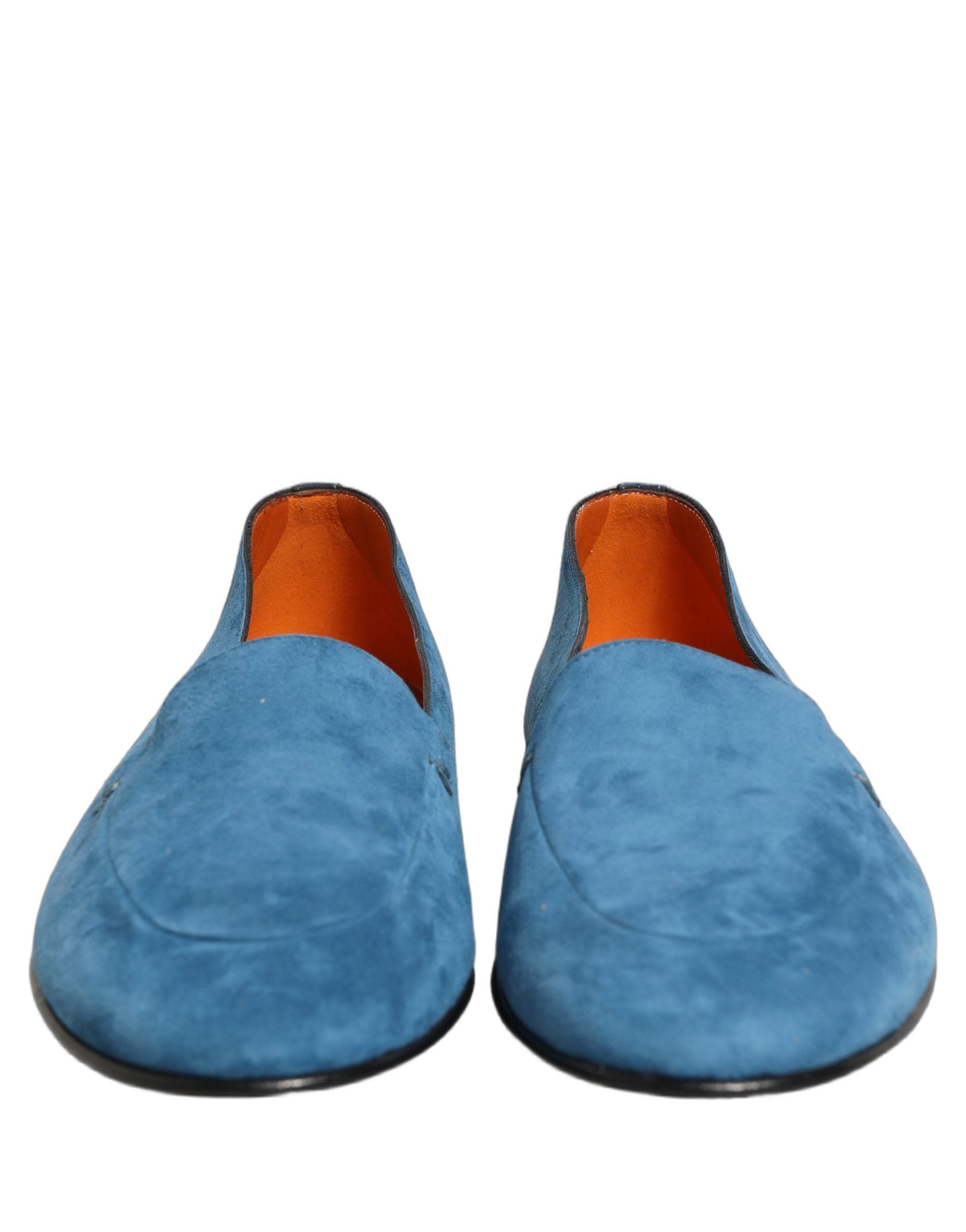 Dolce & Gabbana Blue Velvet Slip On Men Flats Loafers Shoes Dolce & Gabbana