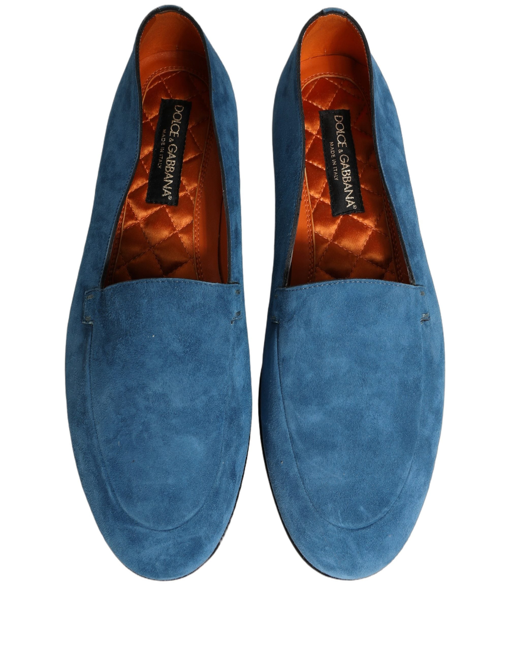 Dolce & Gabbana Blue Velvet Slip On Men Flats Loafers Shoes Dolce & Gabbana