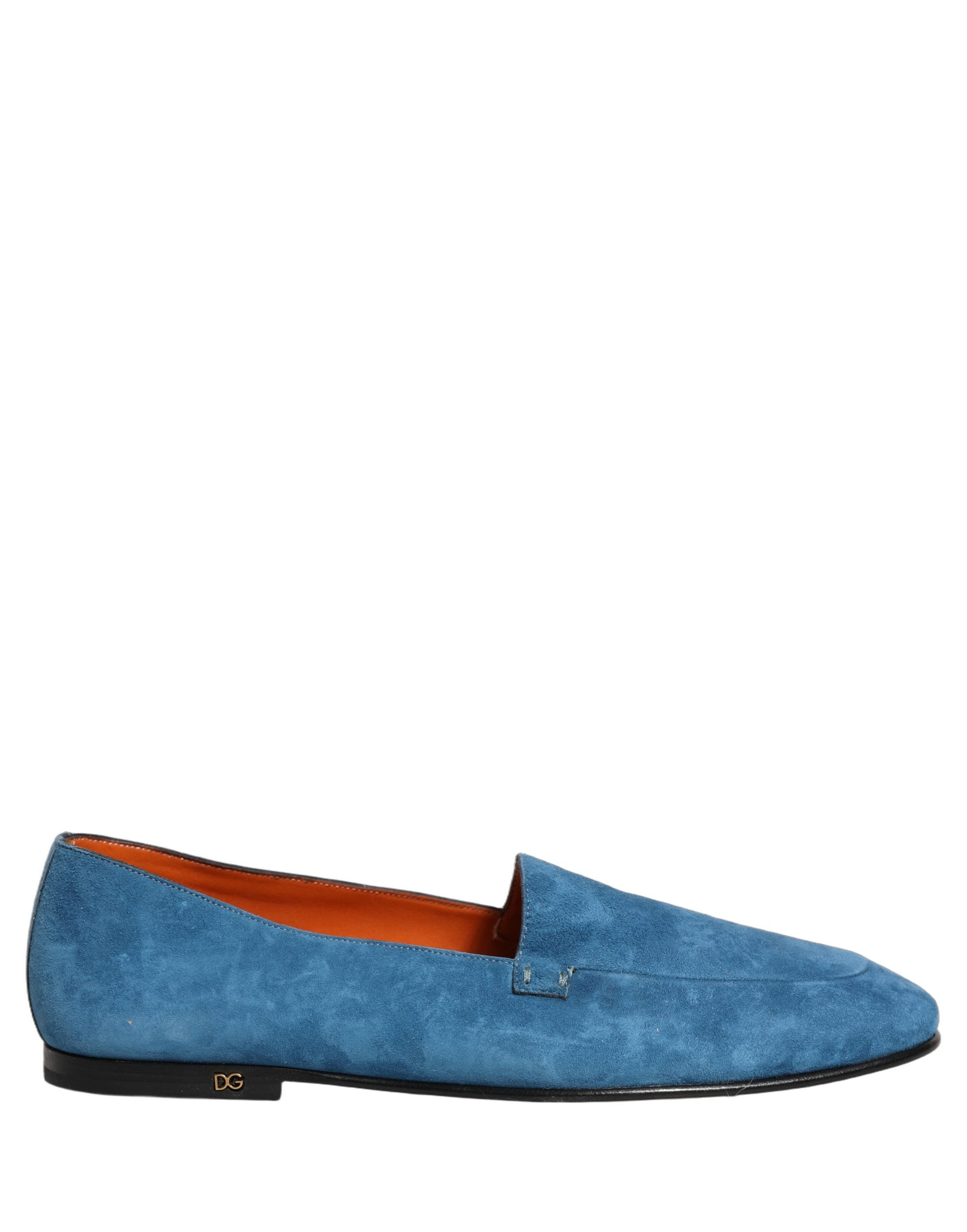 Dolce & Gabbana Blue Velvet Slip On Men Flats Loafers Shoes Dolce & Gabbana