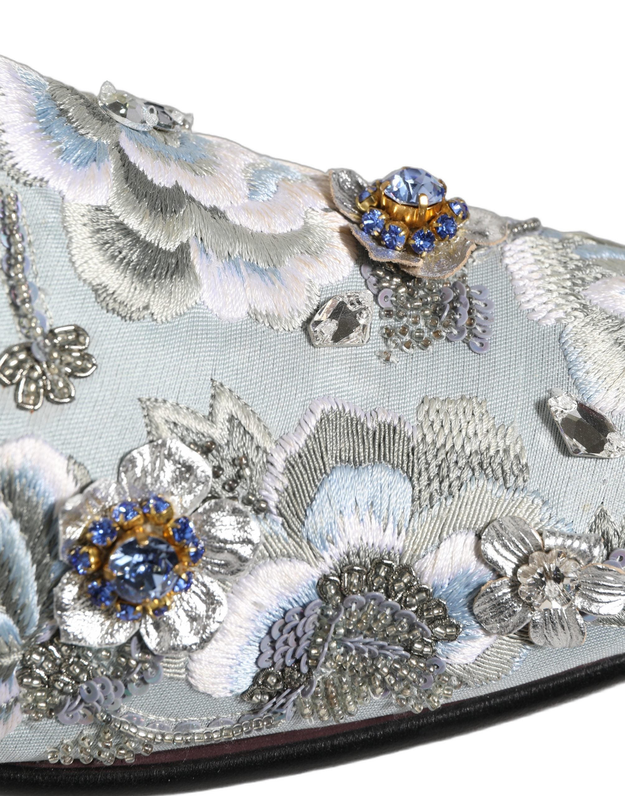 Dolce & Gabbana White Floral Embellished Men Loafers  Shoes Dolce & Gabbana