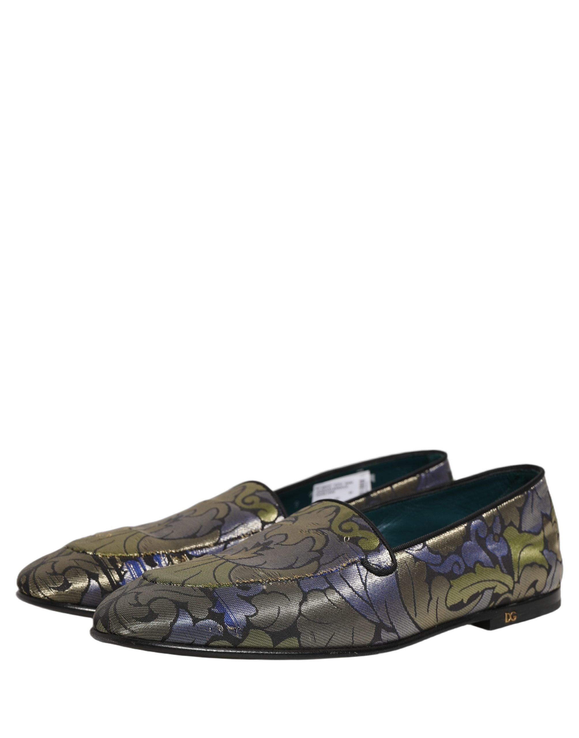 Dolce & Gabbana Multicolor Floral Jacquard Men Loafers Shoes Dolce & Gabbana