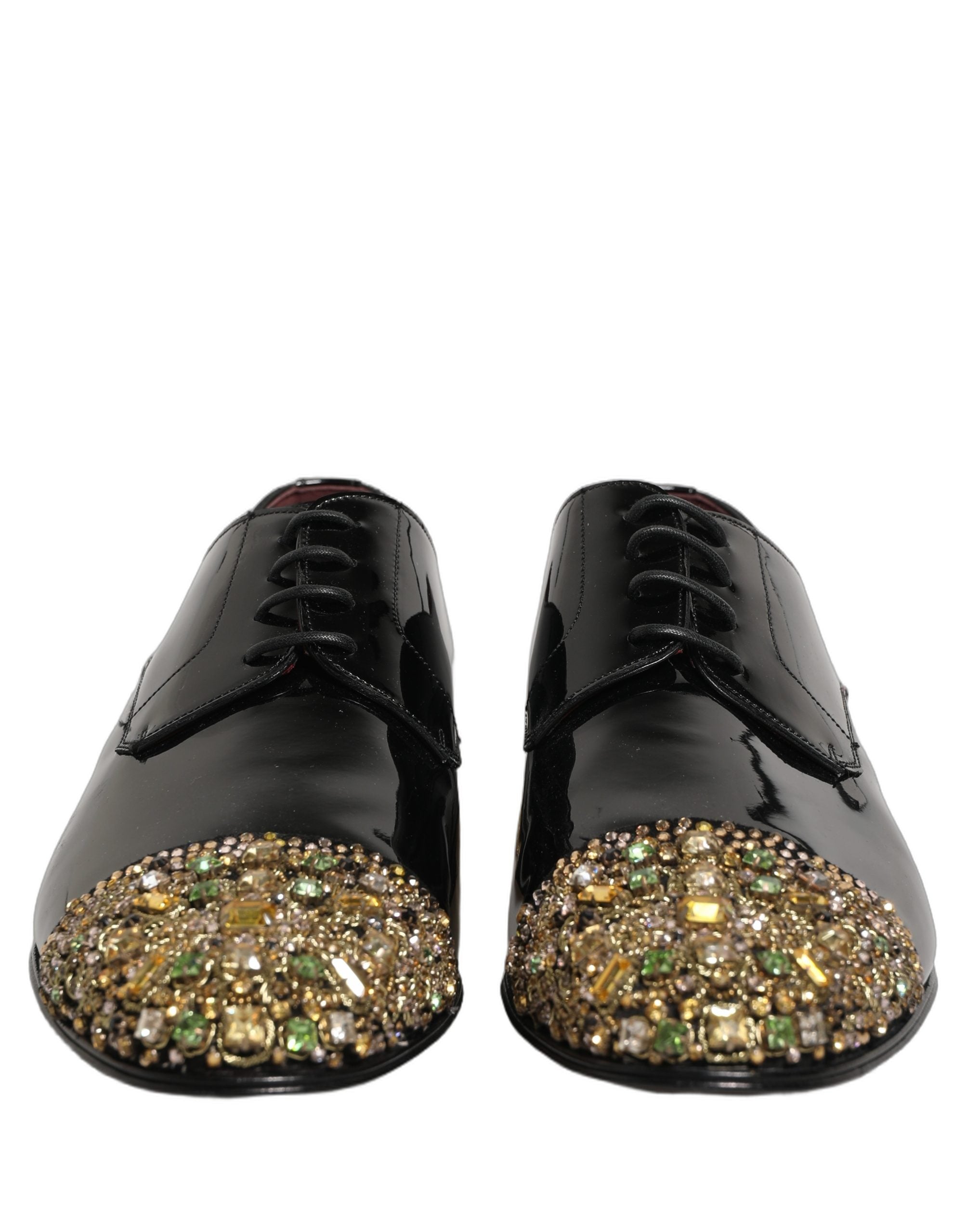 Dolce & Gabbana Black Embellished Men Derby Dress Formal Shoes Dolce & Gabbana