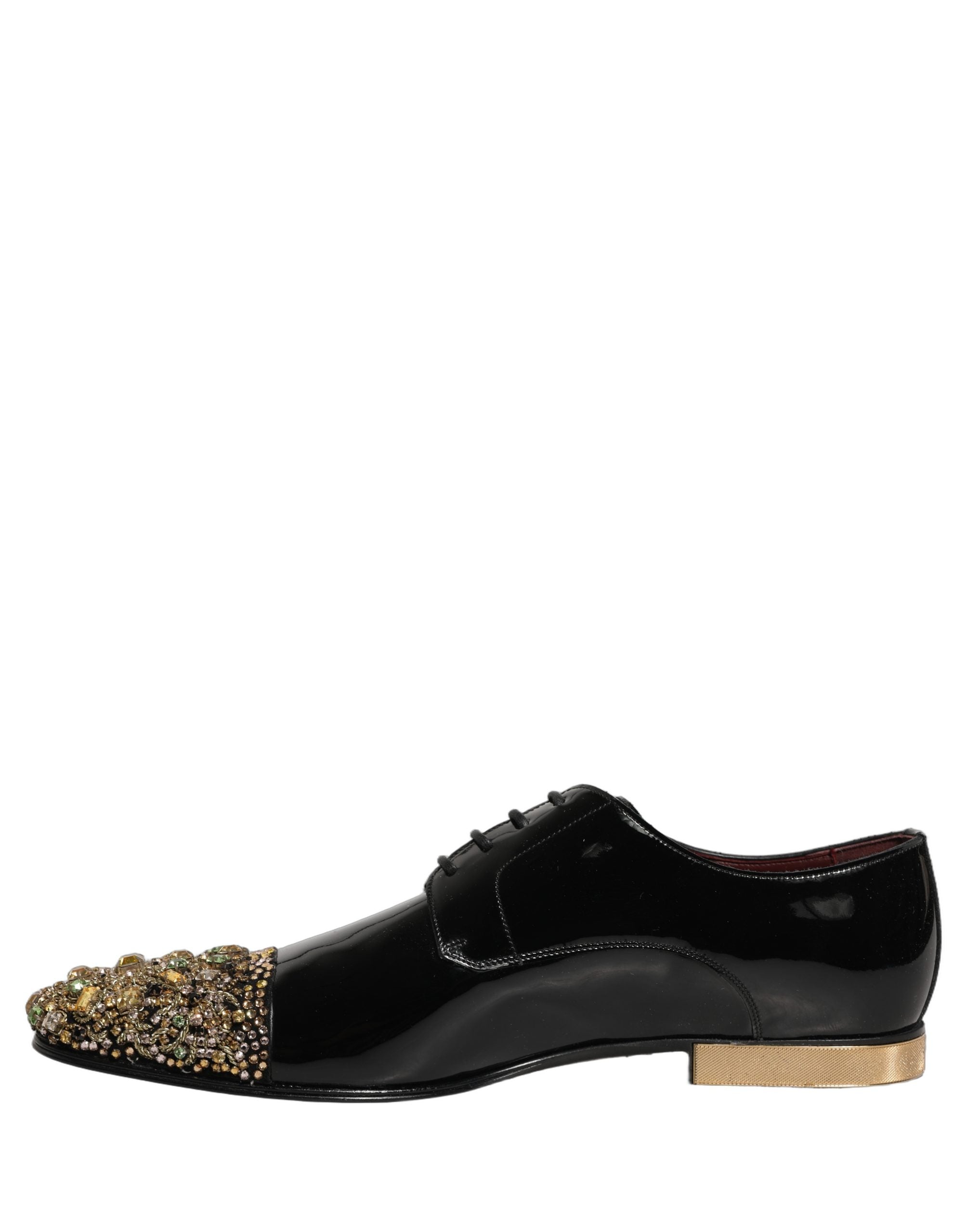 Dolce & Gabbana Black Embellished Men Derby Dress Formal Shoes Dolce & Gabbana