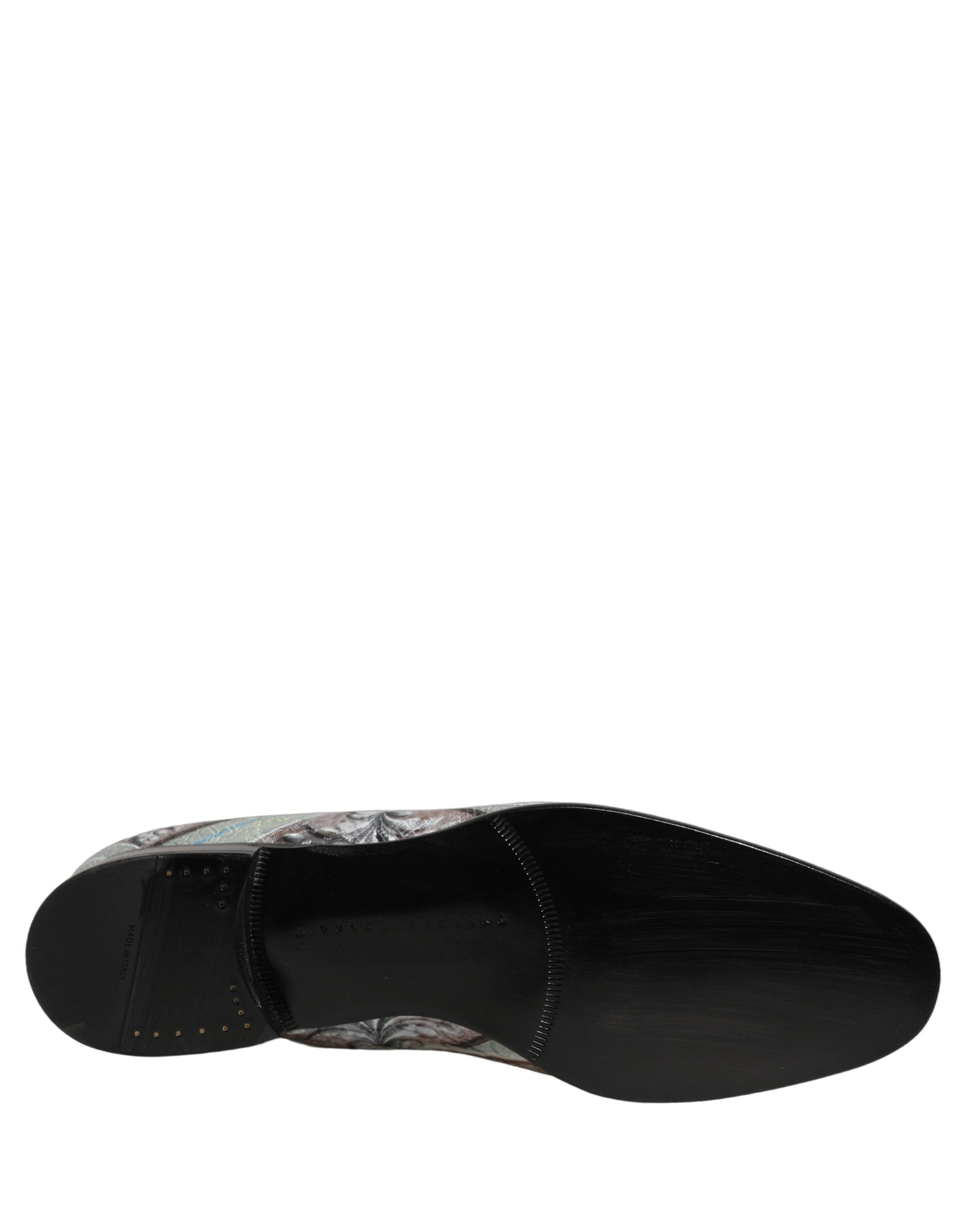 Dolce & Gabbana Multicolor Velvet Baroque Dress Loafers Shoes Dolce & Gabbana