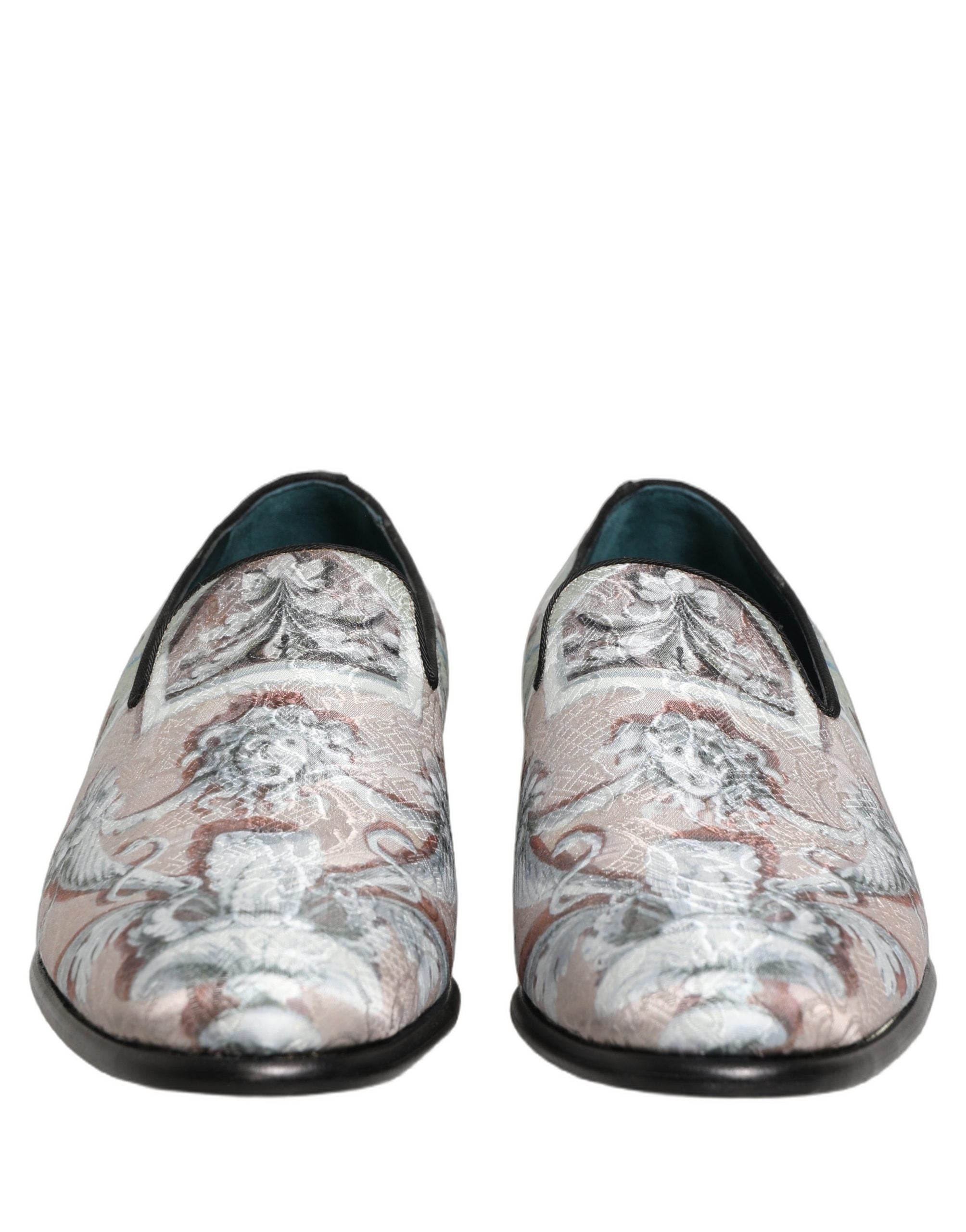 Dolce & Gabbana Multicolor Velvet Baroque Dress Loafers Shoes Dolce & Gabbana