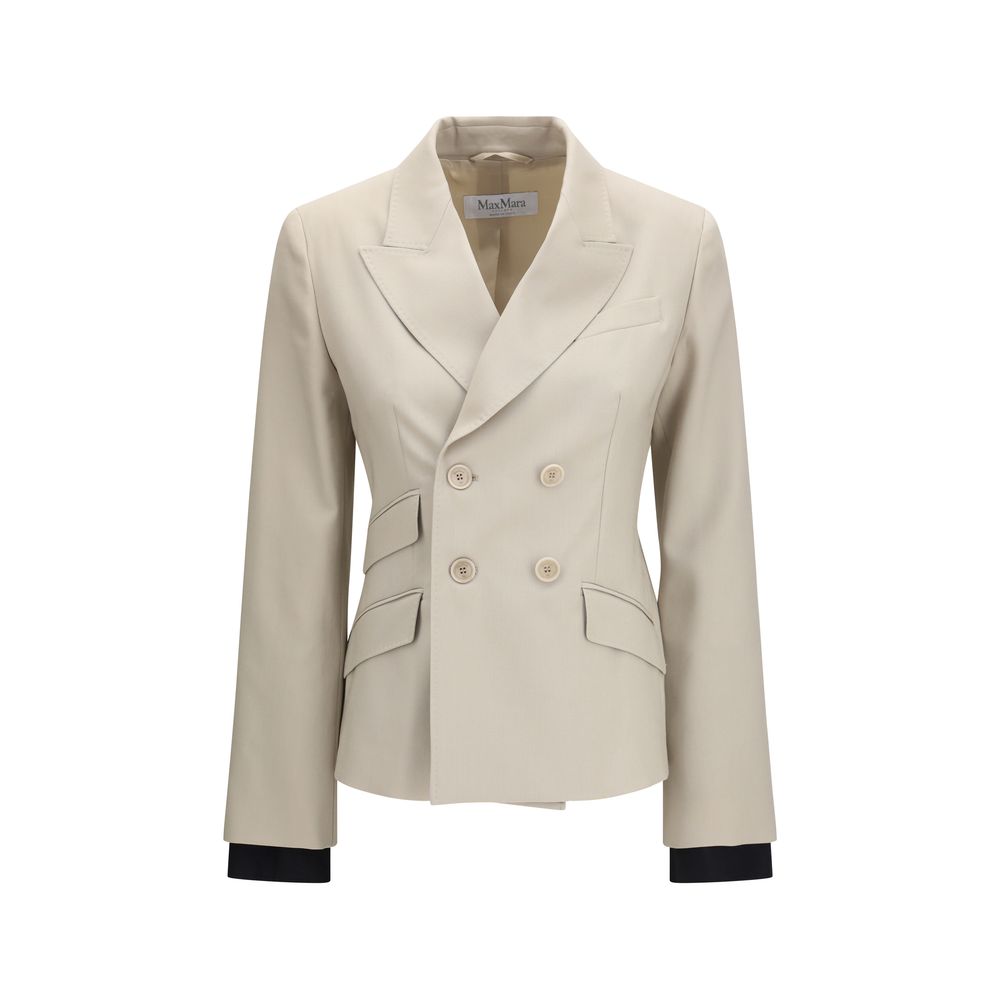 Max Mara Beige Wool Oves Aries Blazer Max Mara