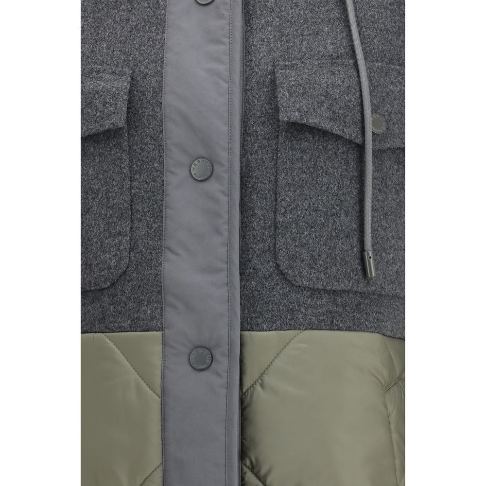 Max Mara Gray Wool Oves Aries Shell Jacket Max Mara