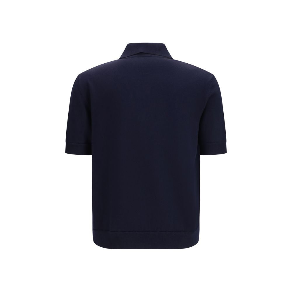 Balmain Blue Wool Oves Aries Polo Shirt Balmain