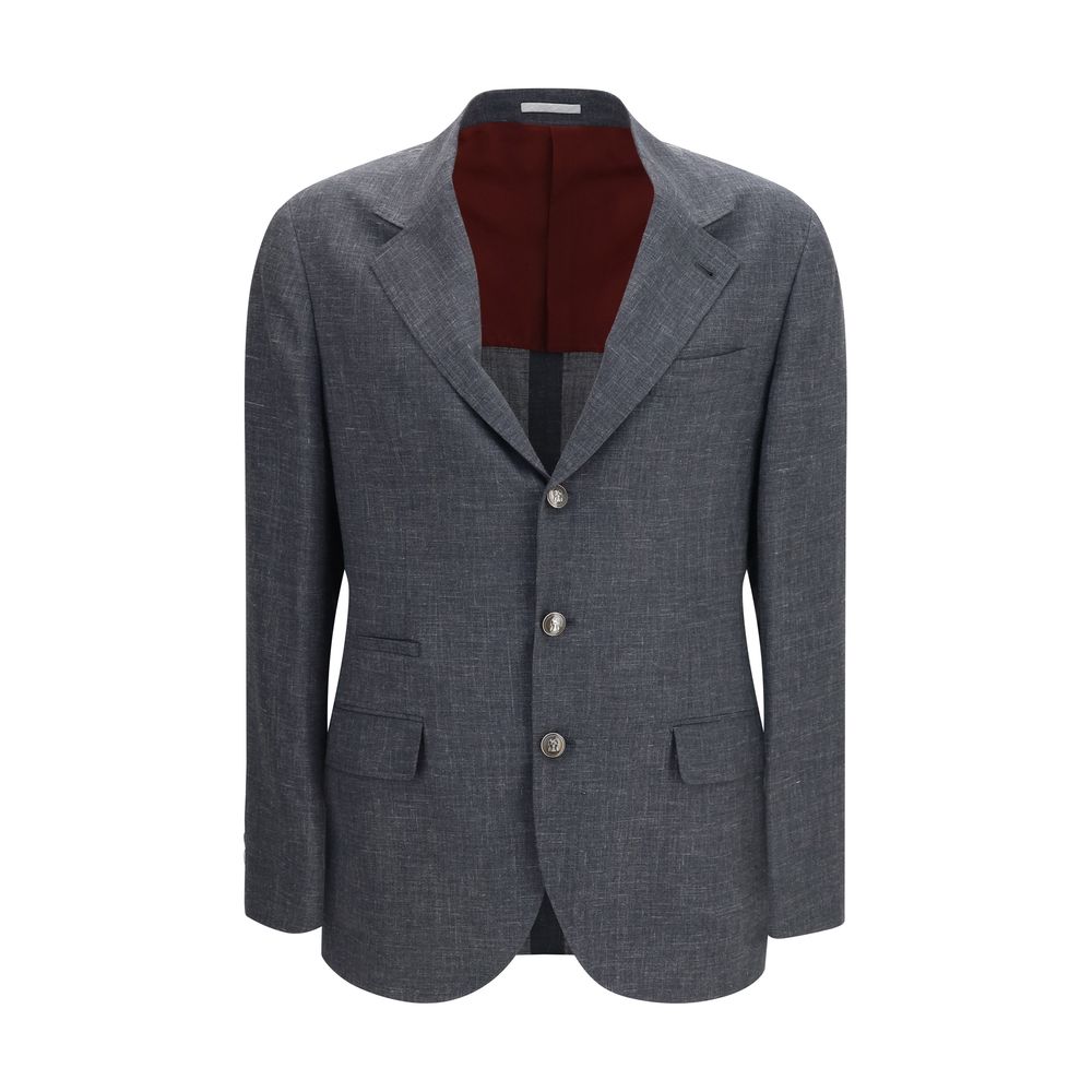 Brunello Cucinelli Gray Wool Oves Aries Blazer Brunello Cucinelli