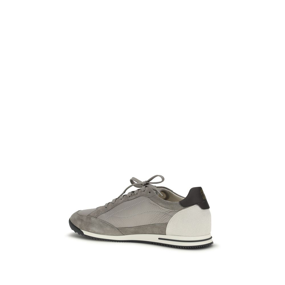 Brunello Cucinelli Gray Calf Leather Bos Taurus Sneakers Brunello Cucinelli