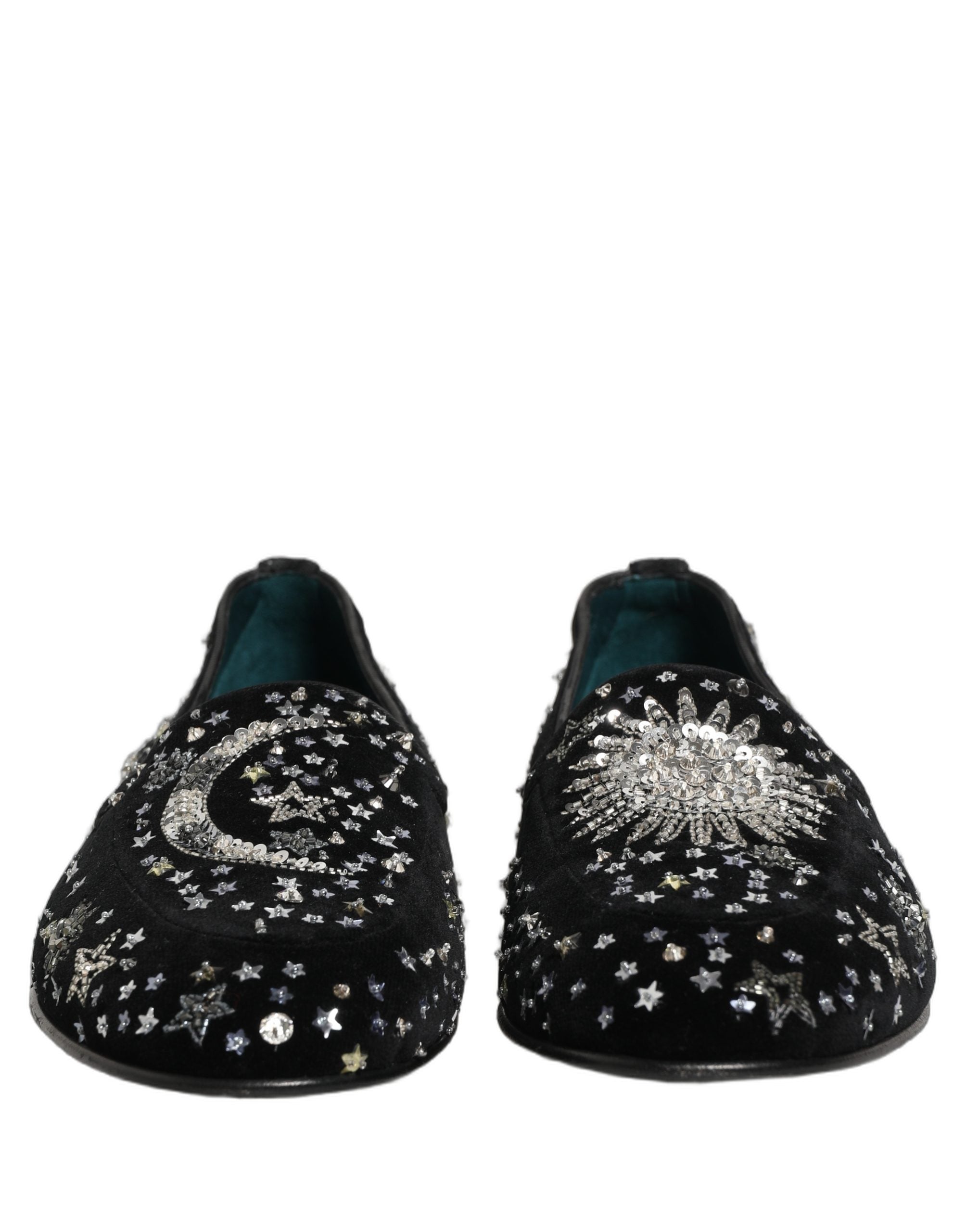 Dolce & Gabbana Black Crystal Embellished Dress Loafers Shoes Dolce & Gabbana