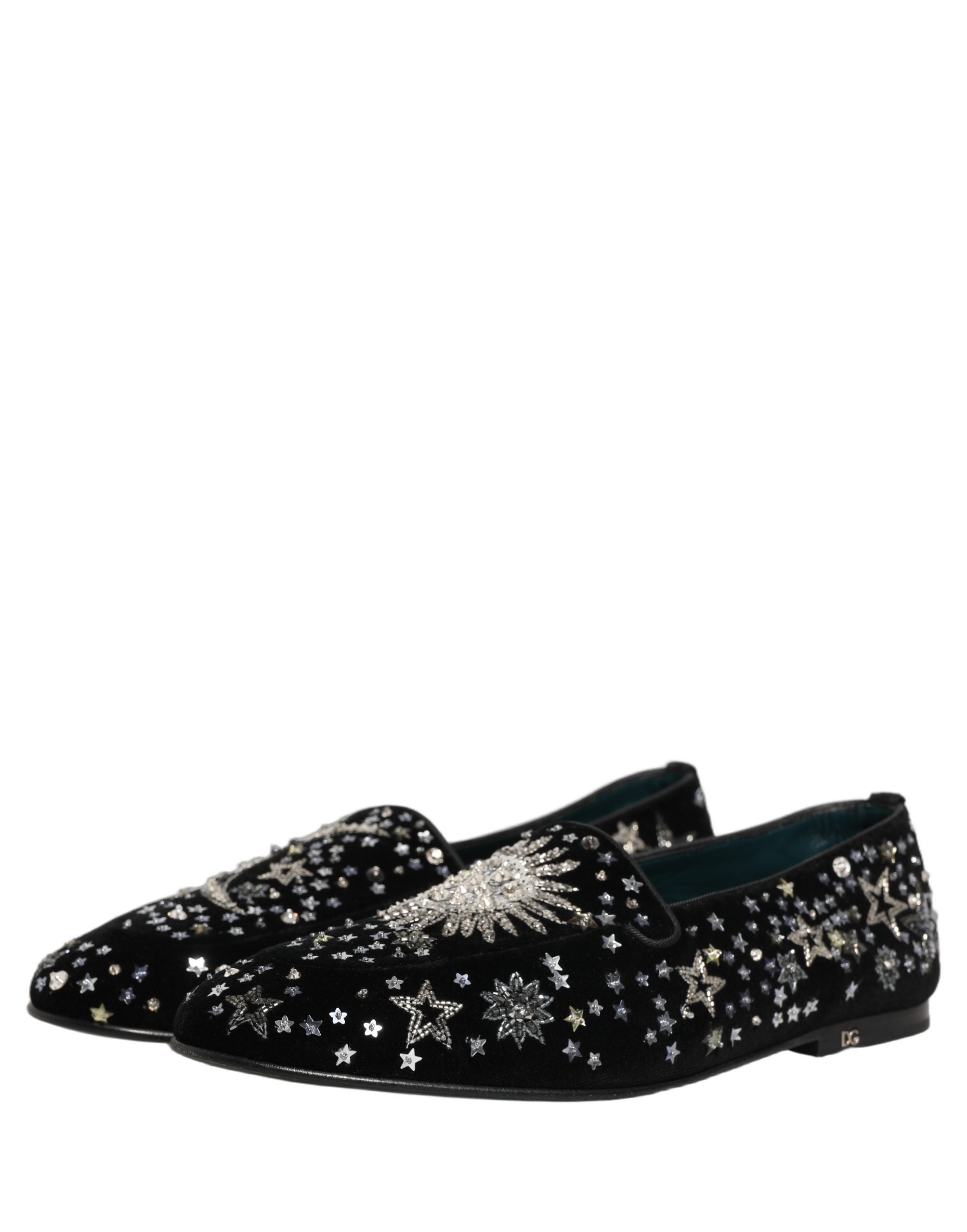 Dolce & Gabbana Black Crystal Embellished Dress Loafers Shoes Dolce & Gabbana