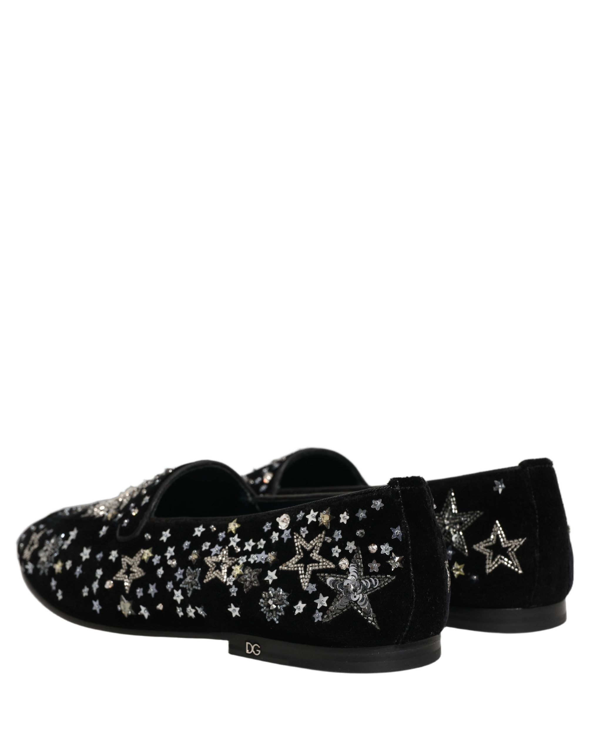 Dolce & Gabbana Black Crystal Embellished Dress Loafers Shoes Dolce & Gabbana