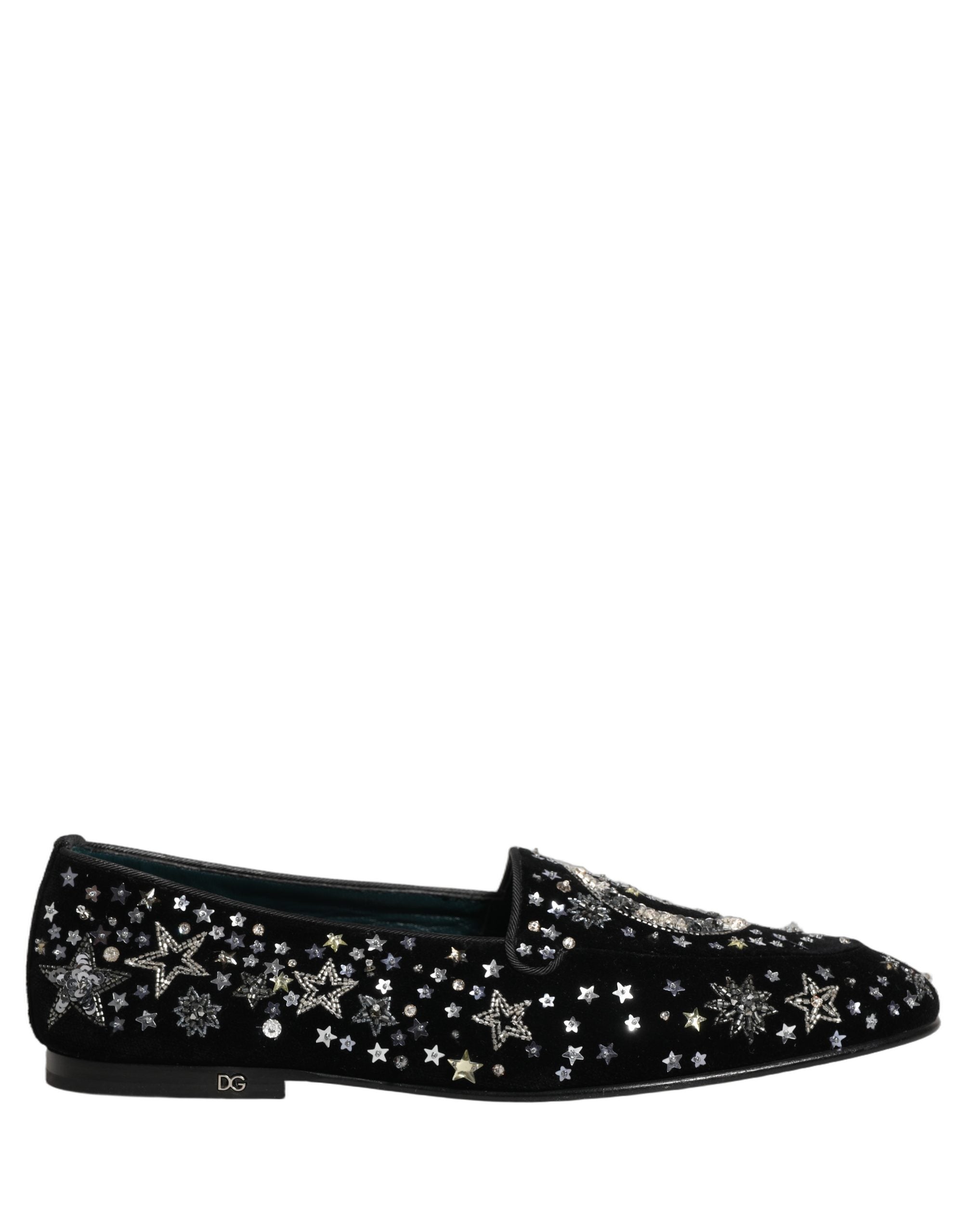 Dolce & Gabbana Black Crystal Embellished Dress Loafers Shoes Dolce & Gabbana