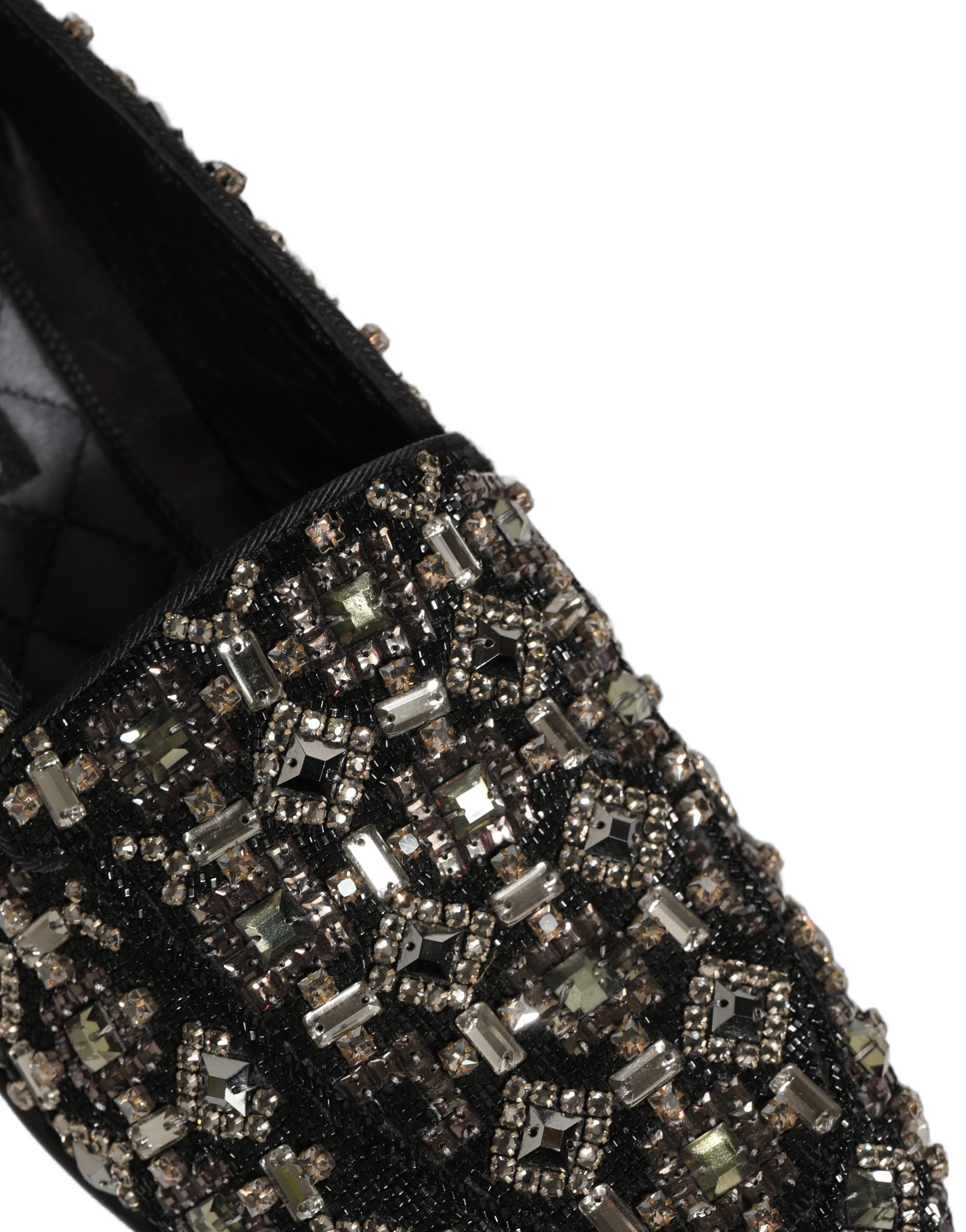 Dolce & Gabbana Silver Leather Logo Slip On Loafers Shoes Dolce & Gabbana