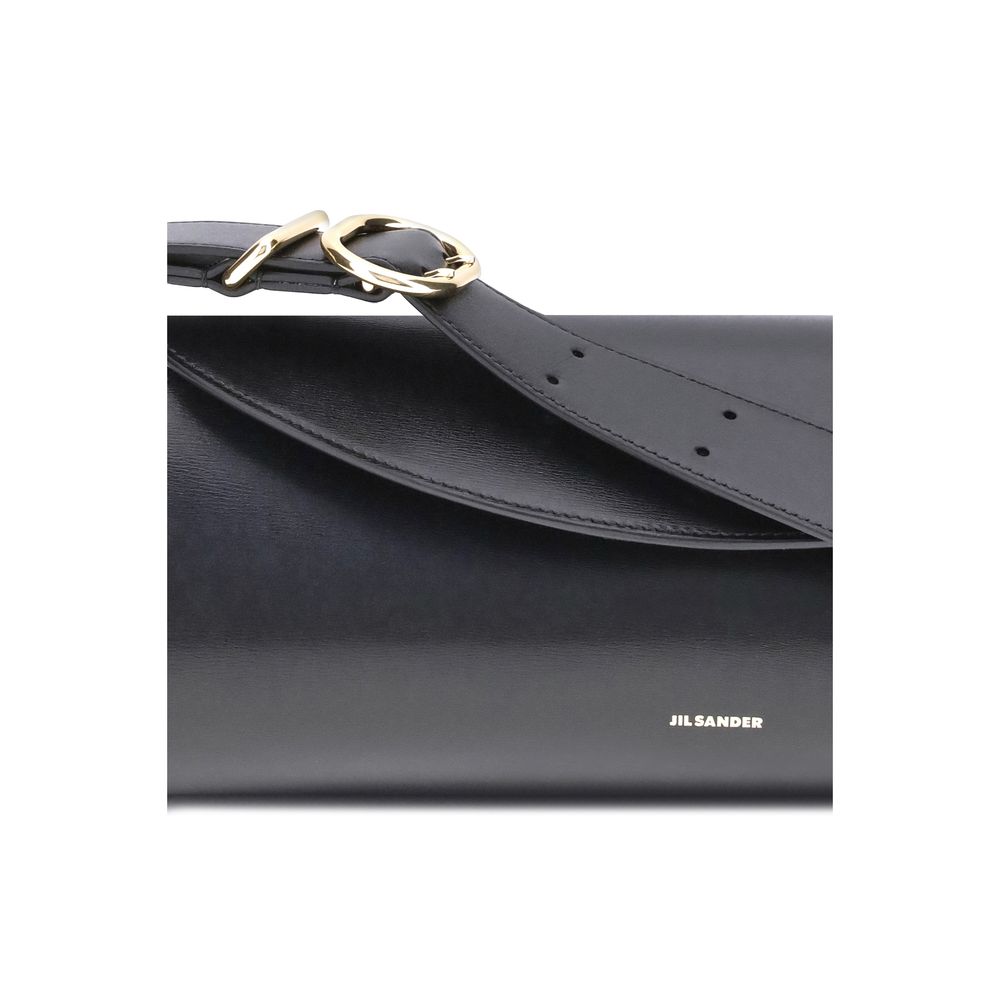 Jil Sander Black Calf Leather Bos Taurus Shoulder Bag Jil Sander