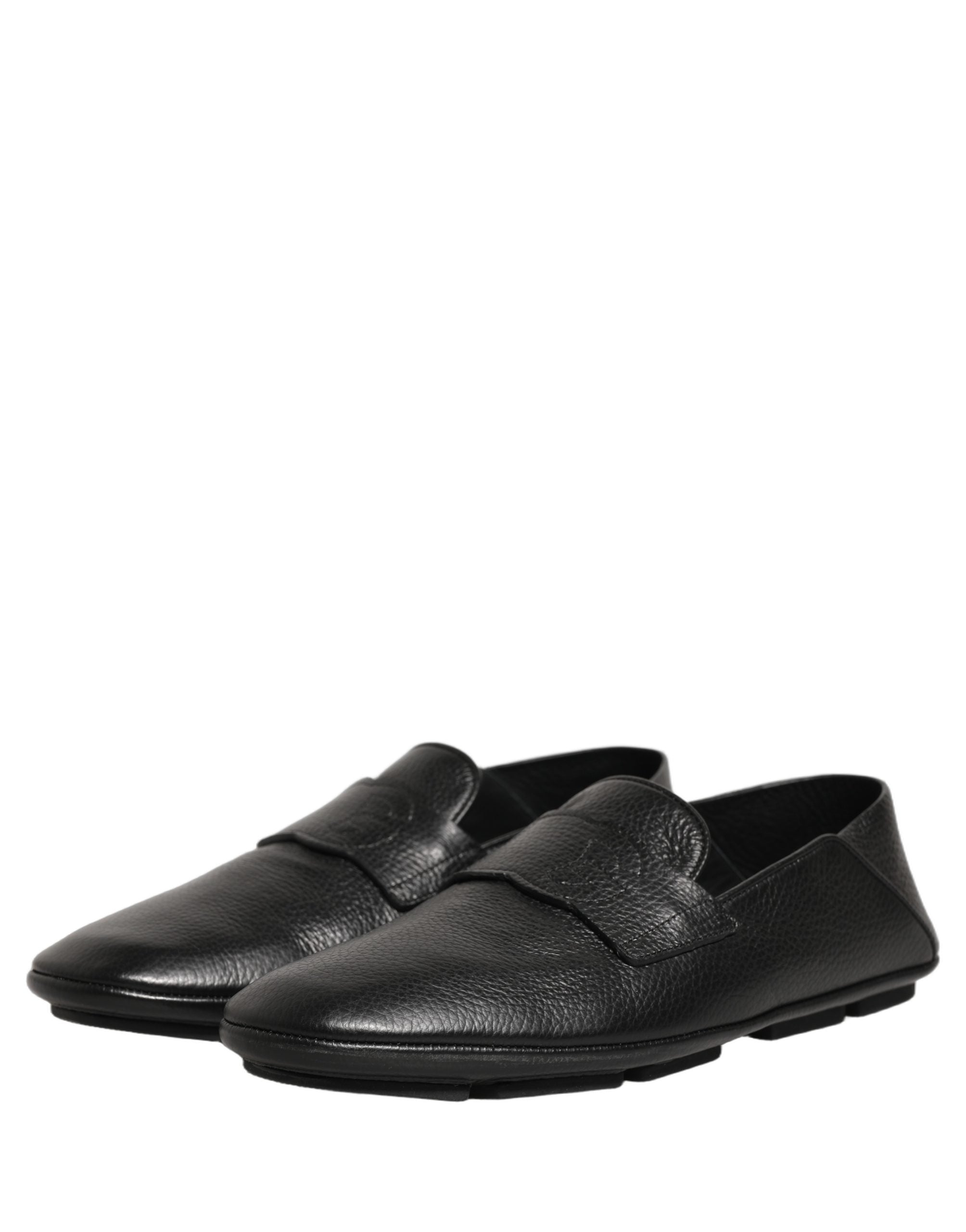Dolce & Gabbana Black Deerskin Leather Driver Loafers Shoes Dolce & Gabbana