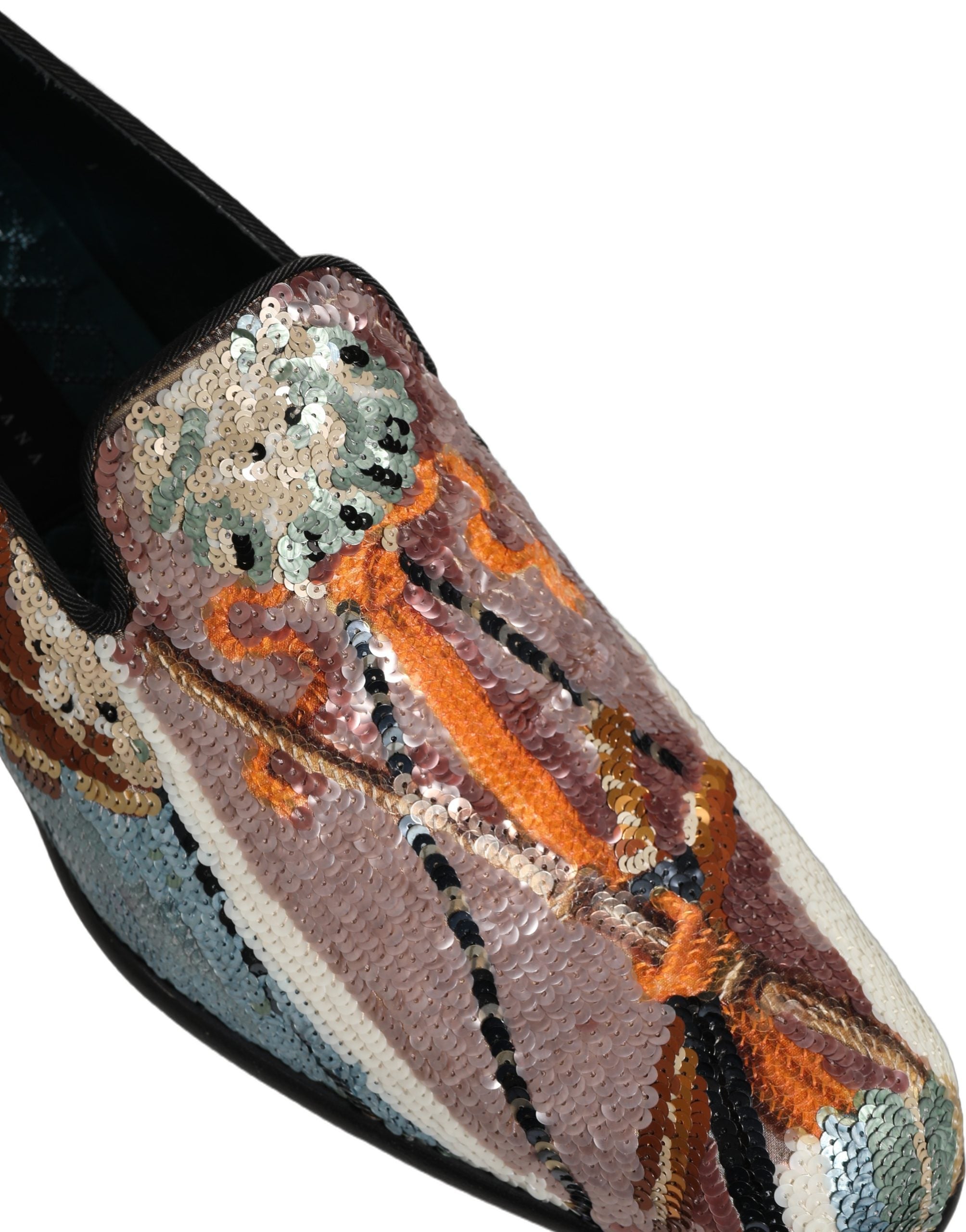 Dolce & Gabbana Multicolor Embroidered Sequin Loafers Shoes Dolce & Gabbana
