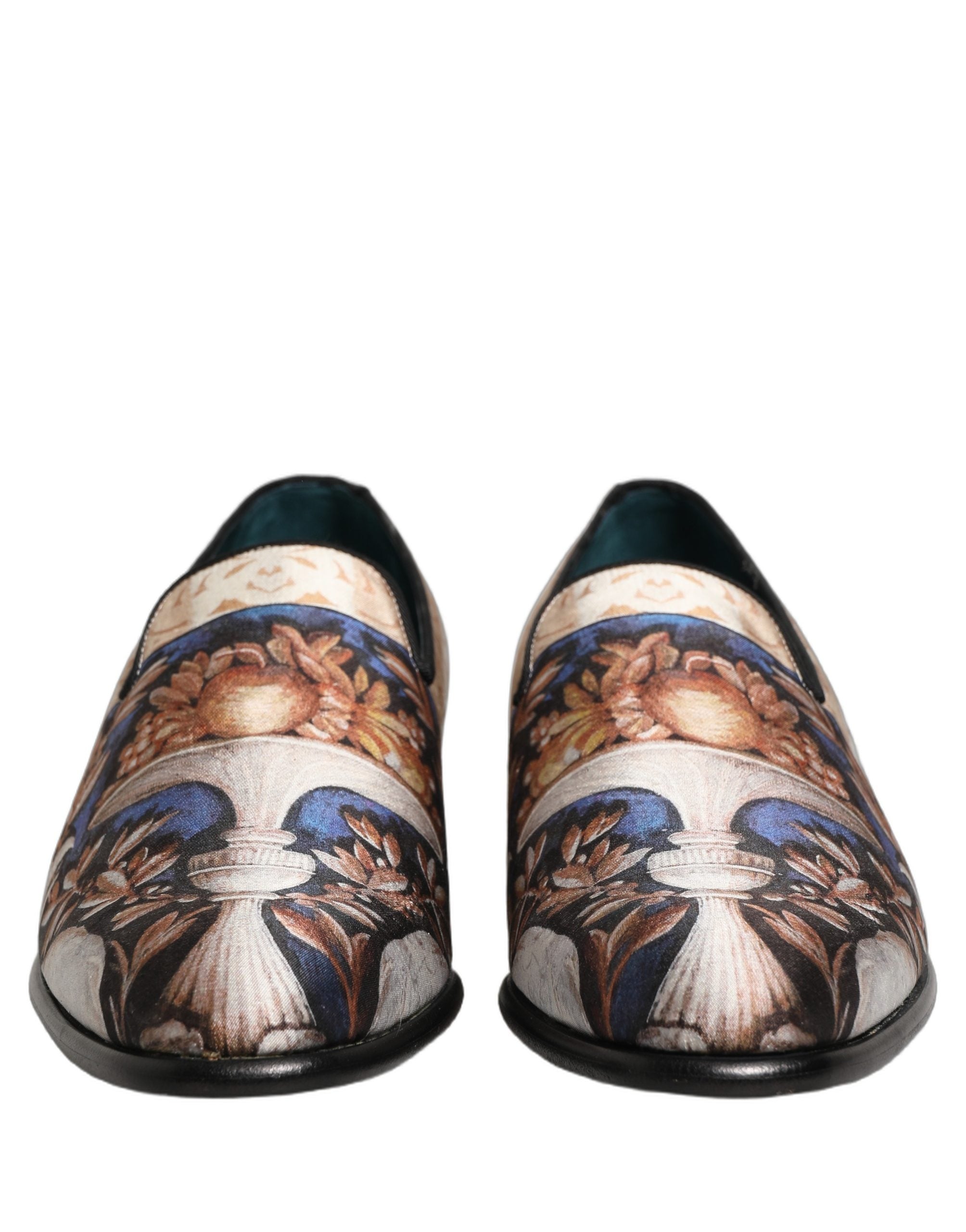 Dolce & Gabbana Multicolor Fruit Print Velvet Loafers Shoes Dolce & Gabbana