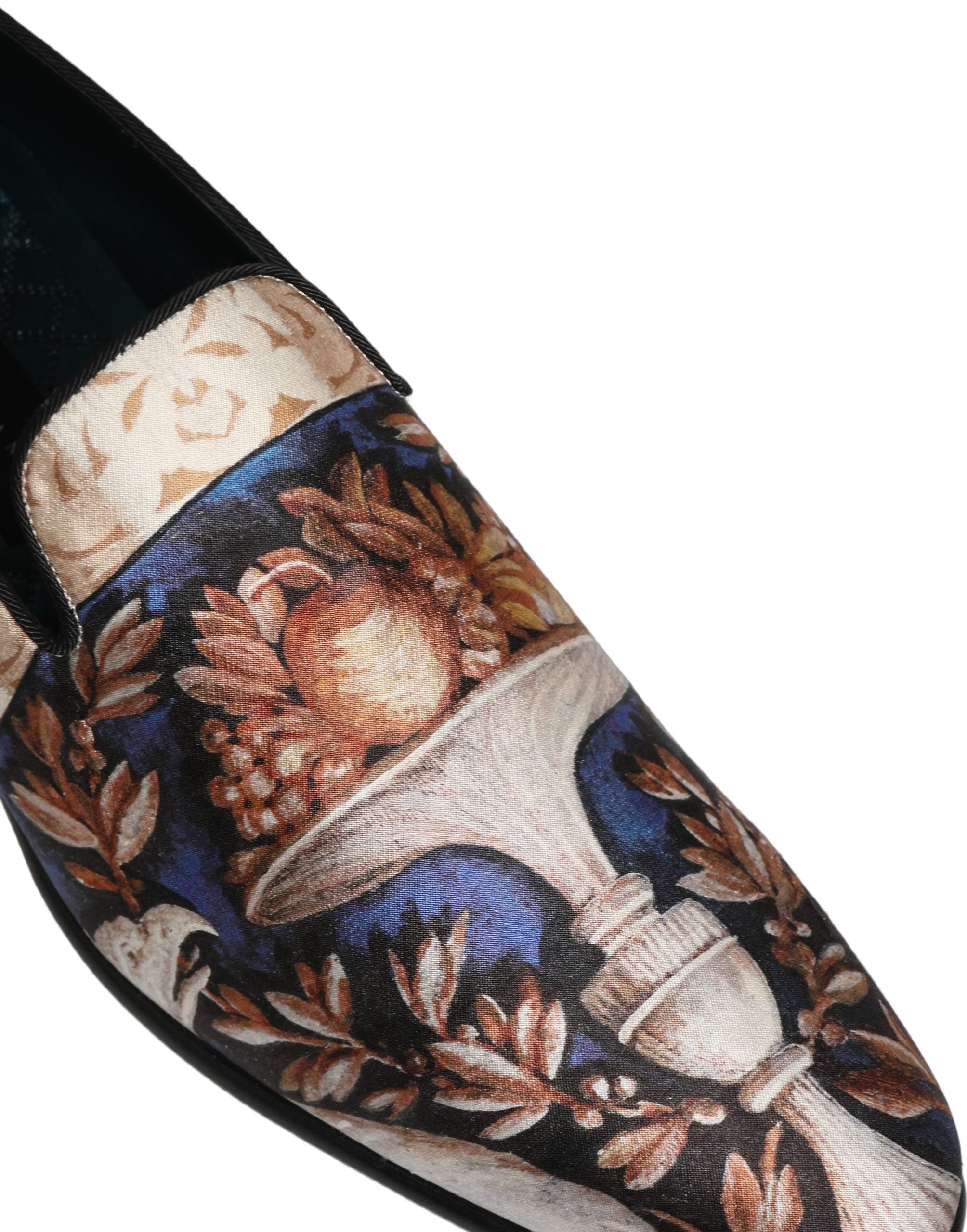 Dolce & Gabbana Multicolor Fruit Print Velvet Loafers Shoes Dolce & Gabbana