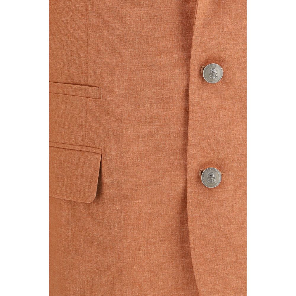 Brunello Cucinelli Orange Wool Oves Aries Blazer Brunello Cucinelli