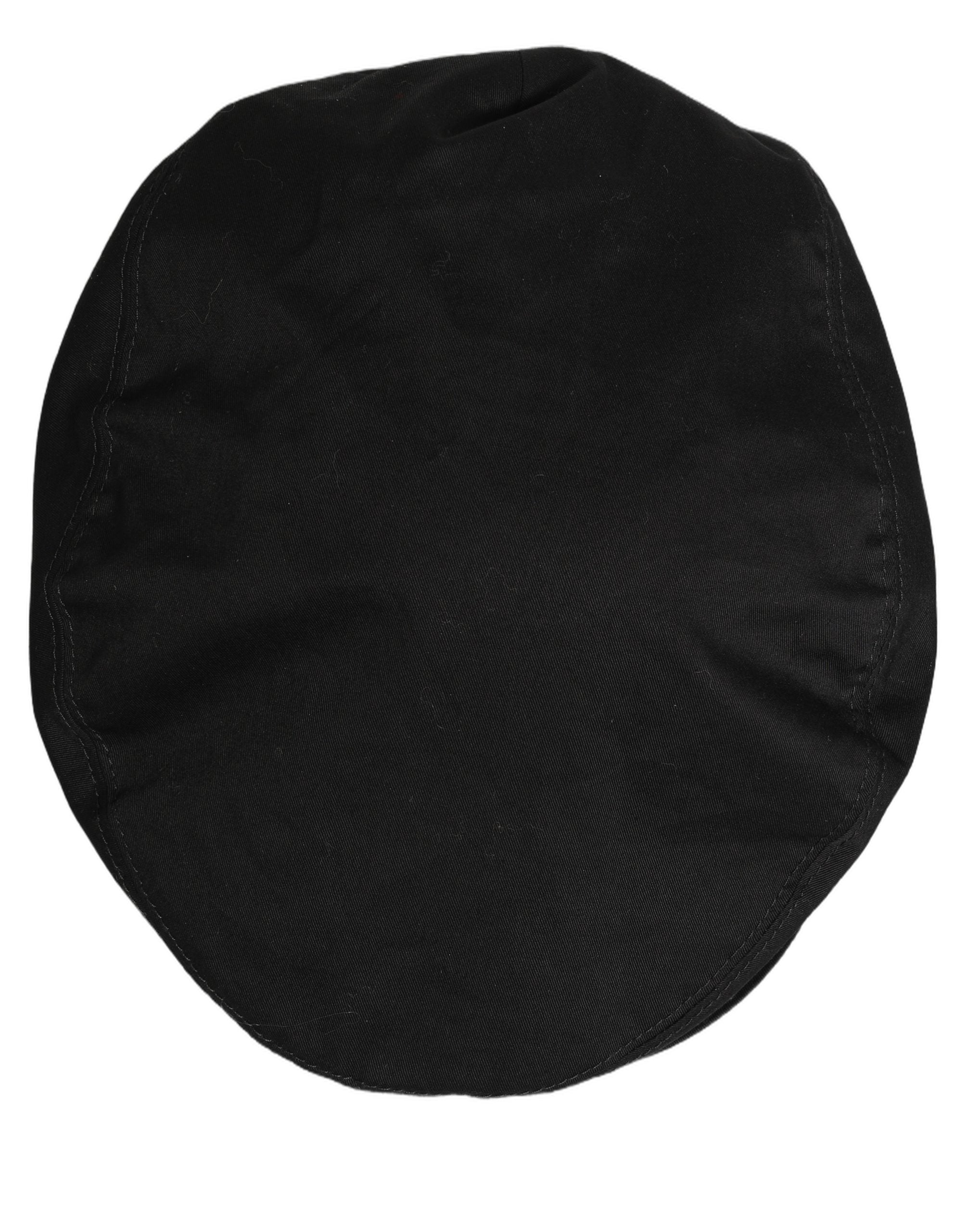 Dolce & Gabbana Men Black Cotton Stretch Newsboy Cloth Capello Hat Dolce & Gabbana
