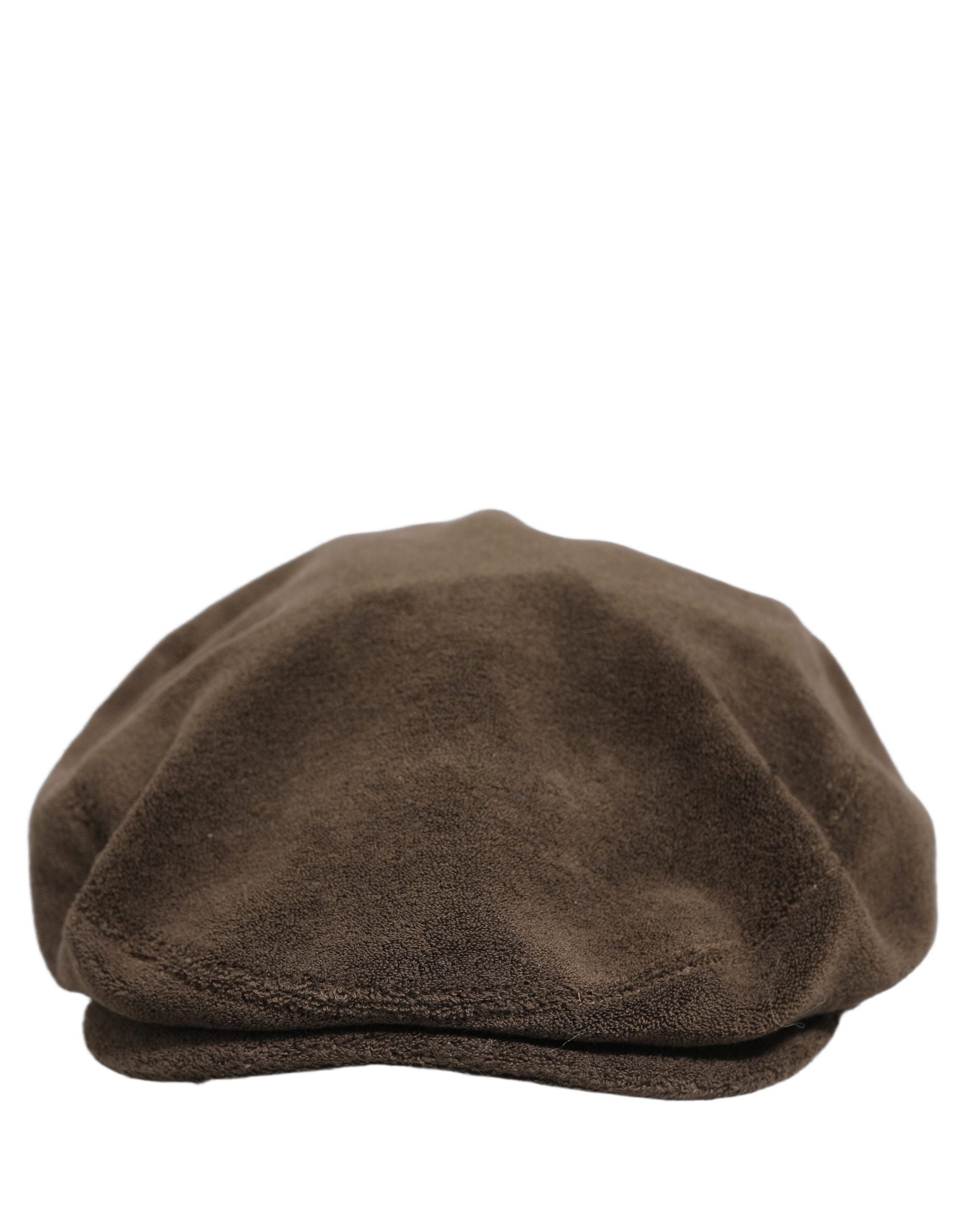 Dolce & Gabbana Men Brown Cotton Newsboy Cloth Capello Hat Dolce & Gabbana
