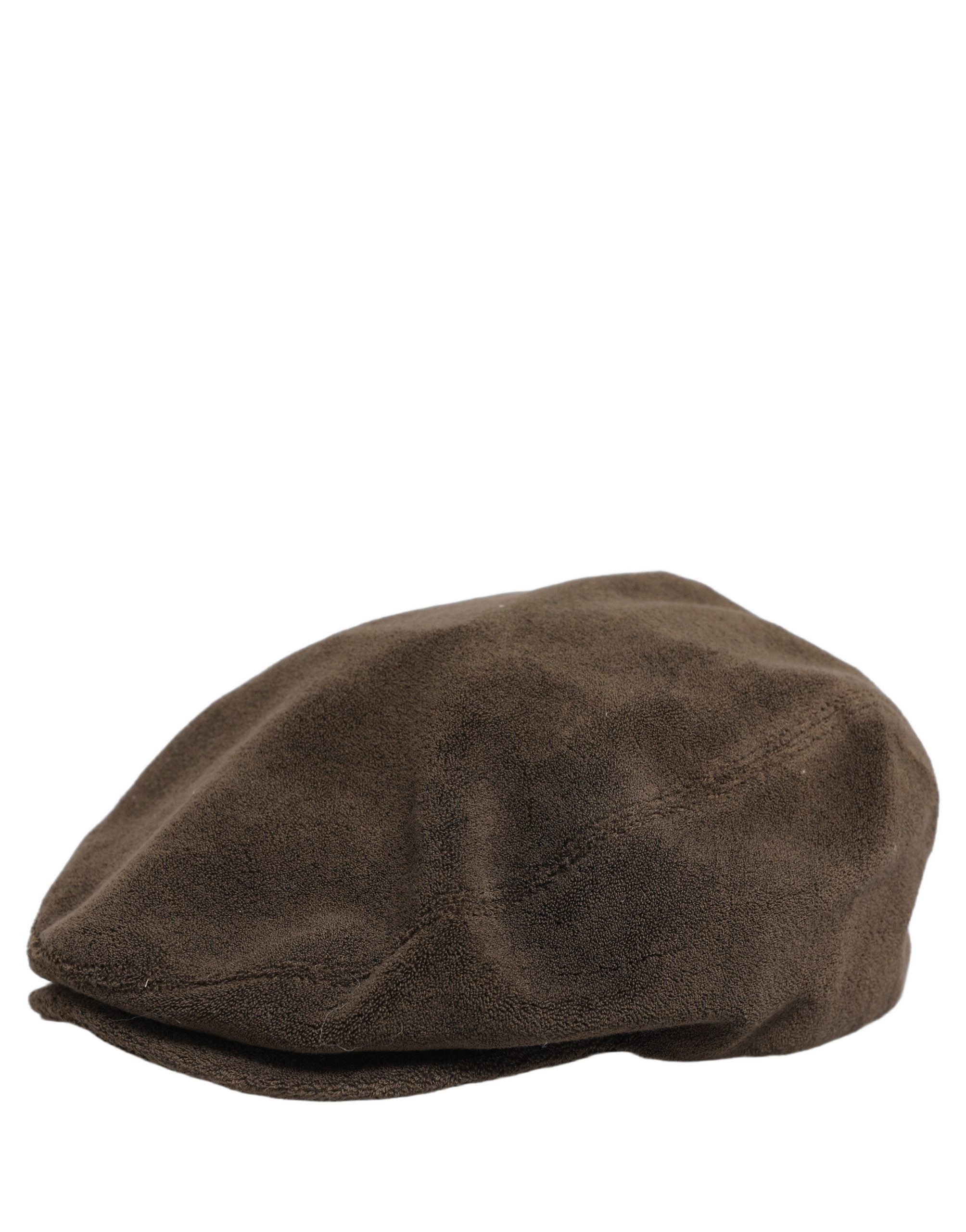 Dolce & Gabbana Men Brown Cotton Newsboy Cloth Capello Hat Dolce & Gabbana