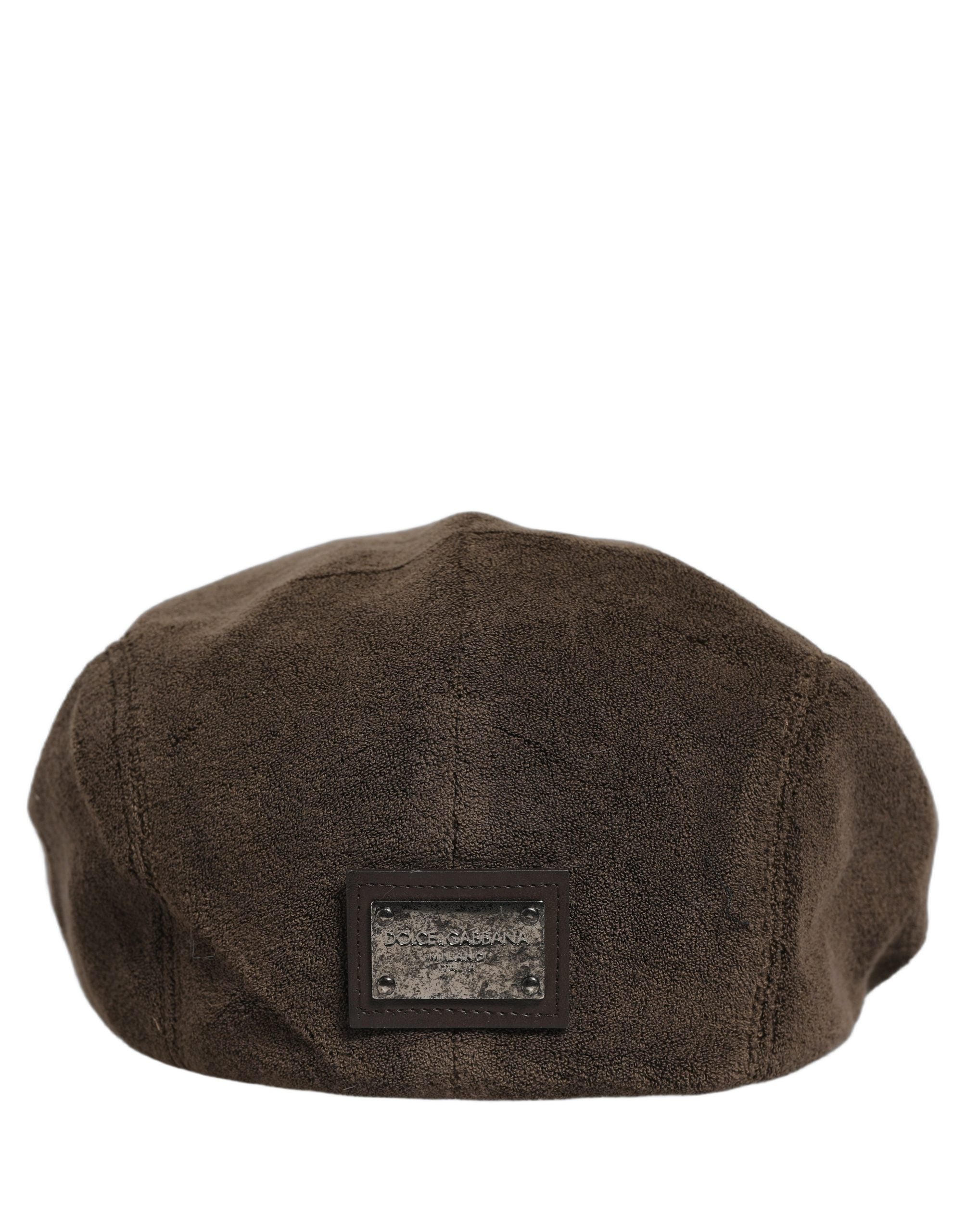 Dolce & Gabbana Men Brown Cotton Newsboy Cloth Capello Hat Dolce & Gabbana