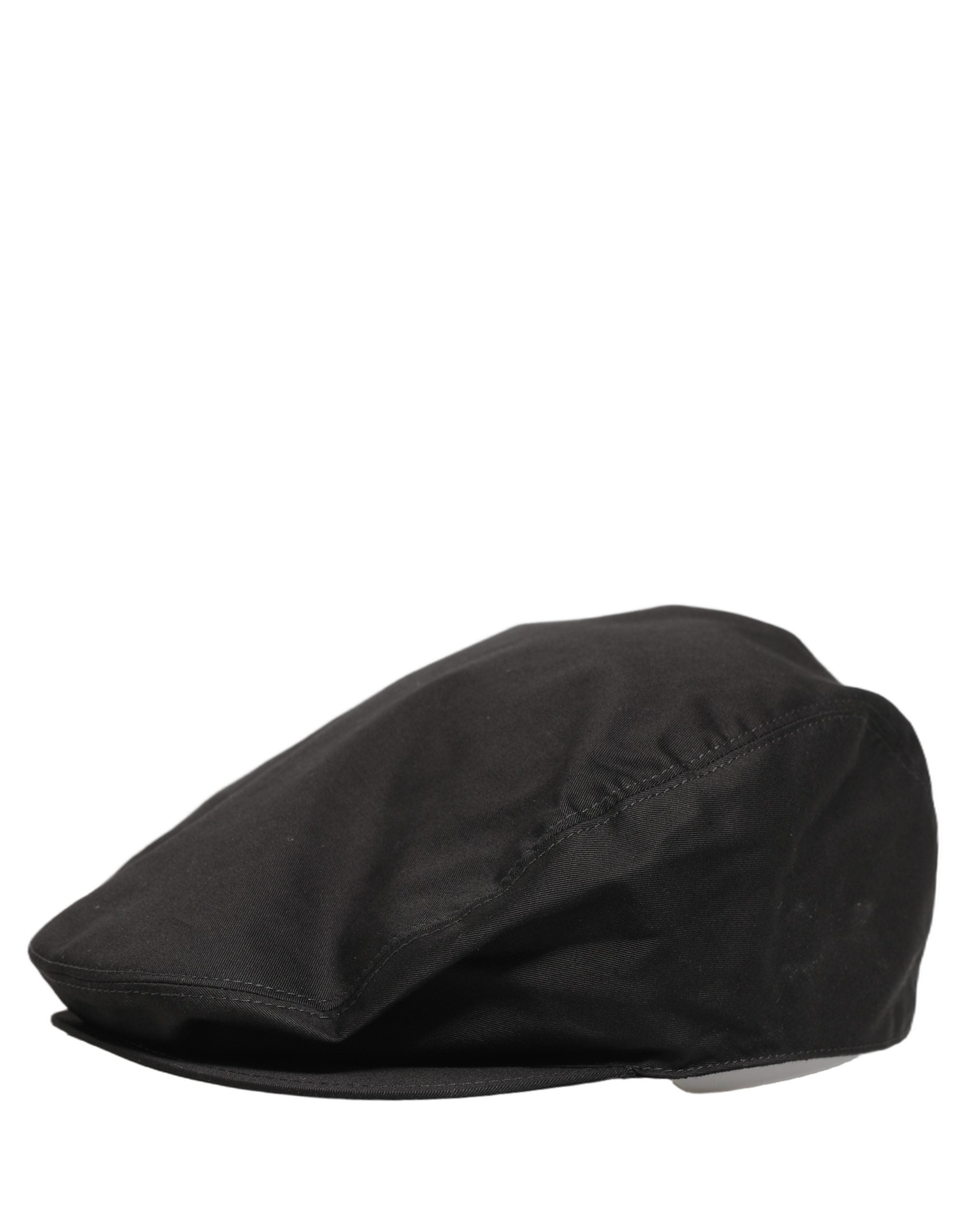 Dolce & Gabbana Men Black Cotton Stretch Newsboy Cloth Capello Hat Dolce & Gabbana