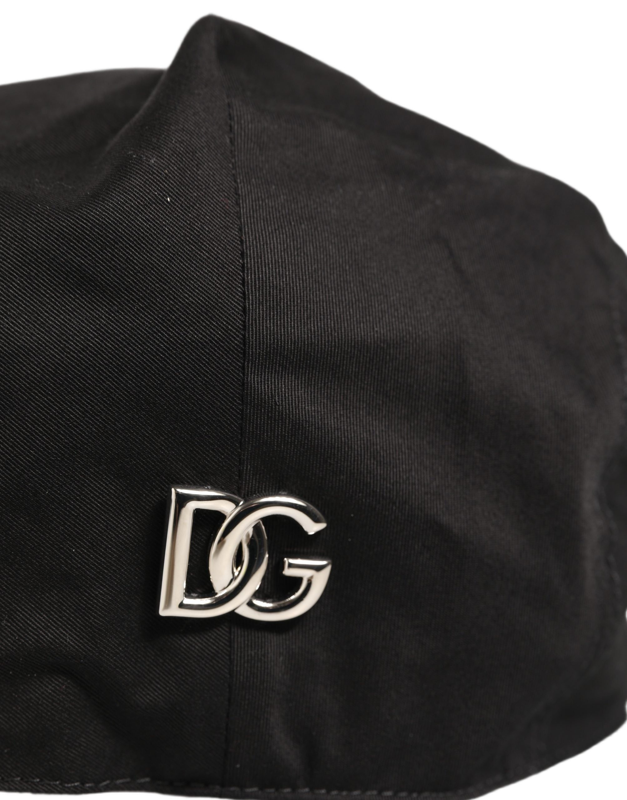 Dolce & Gabbana Men Black Cotton Stretch Newsboy Cloth Capello Hat Dolce & Gabbana