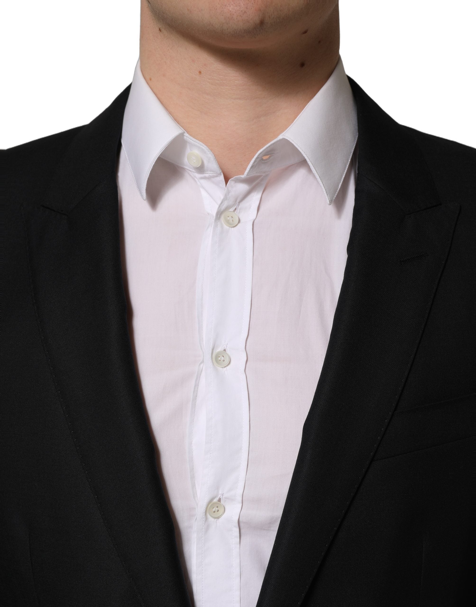 Dolce & Gabbana Black Wool Single Breasted Men Blazer Jacket Dolce & Gabbana