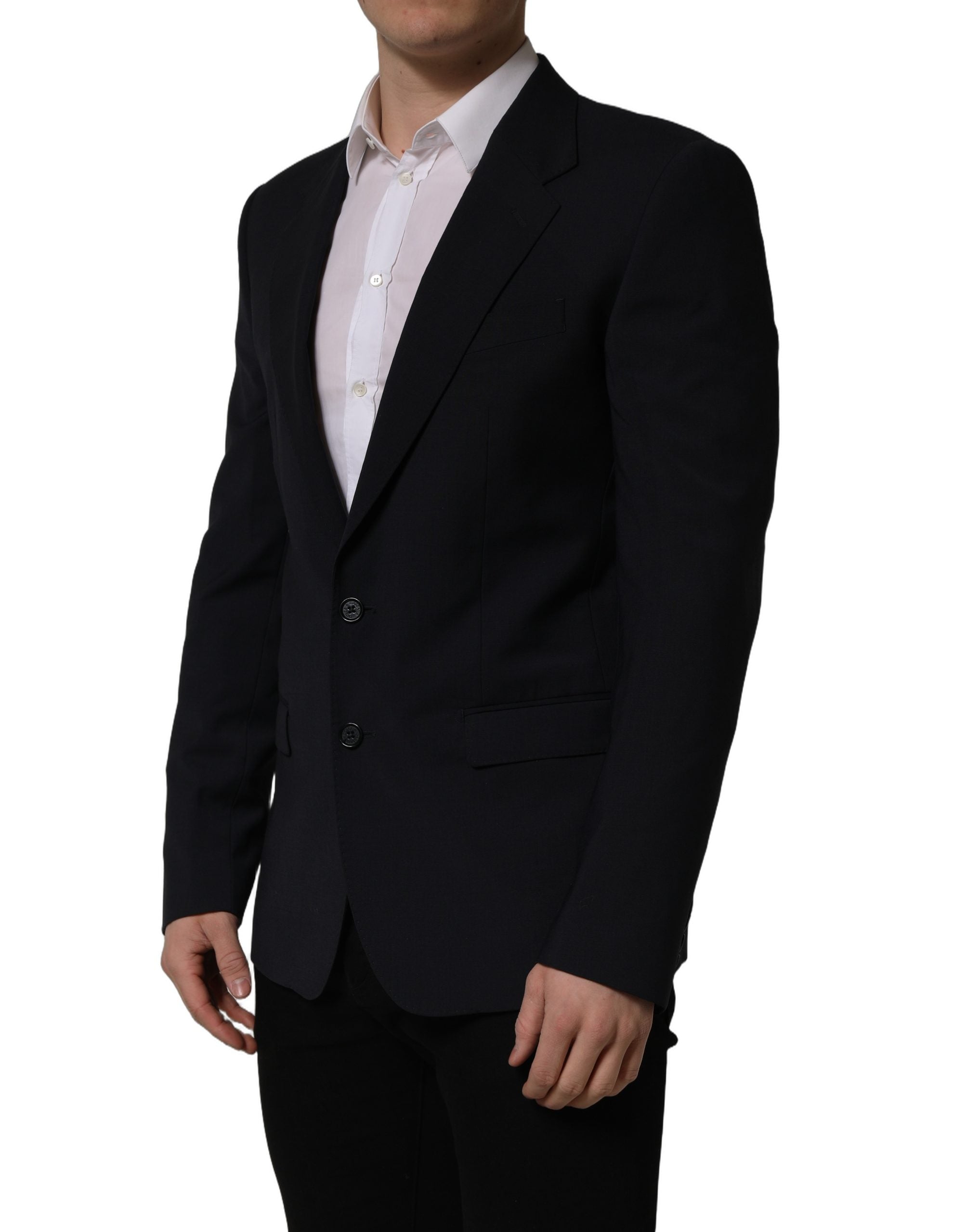 Dolce & Gabbana Black Wool Single Breasted Men Blazer Jacket Dolce & Gabbana