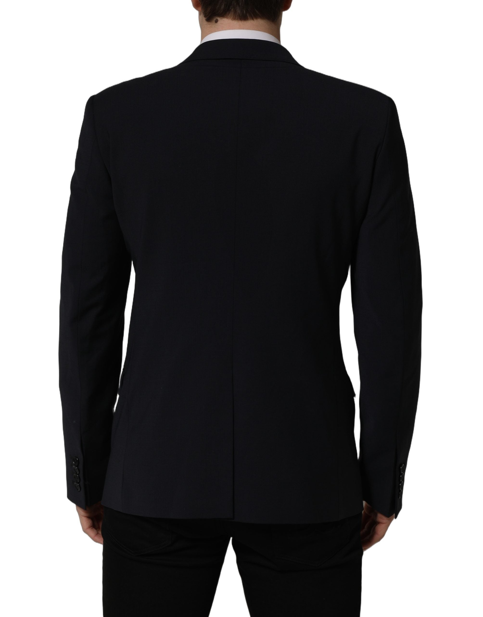 Dolce & Gabbana Black Wool Single Breasted Men Blazer Jacket Dolce & Gabbana