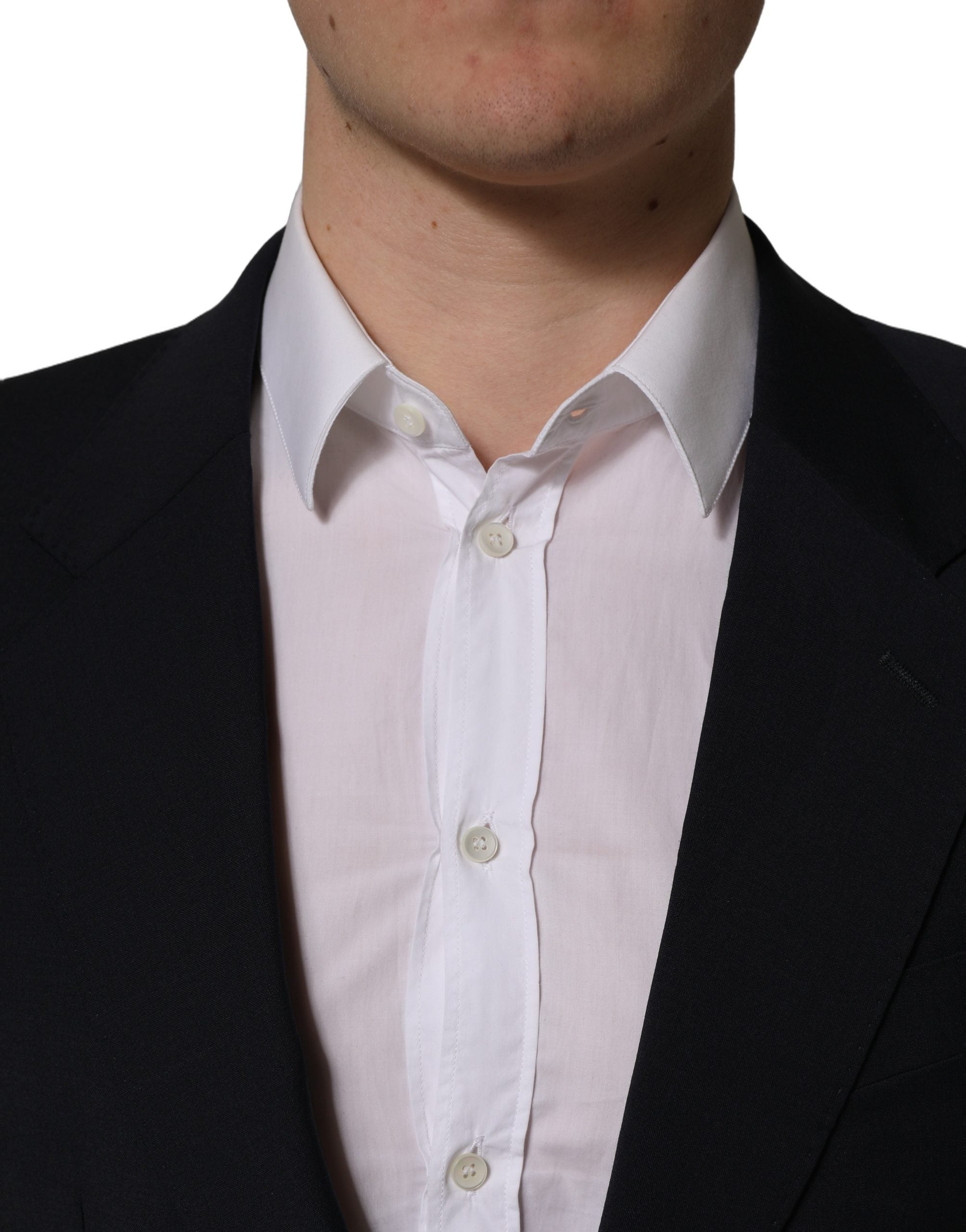 Dolce & Gabbana Black Wool Single Breasted Men Blazer Jacket Dolce & Gabbana