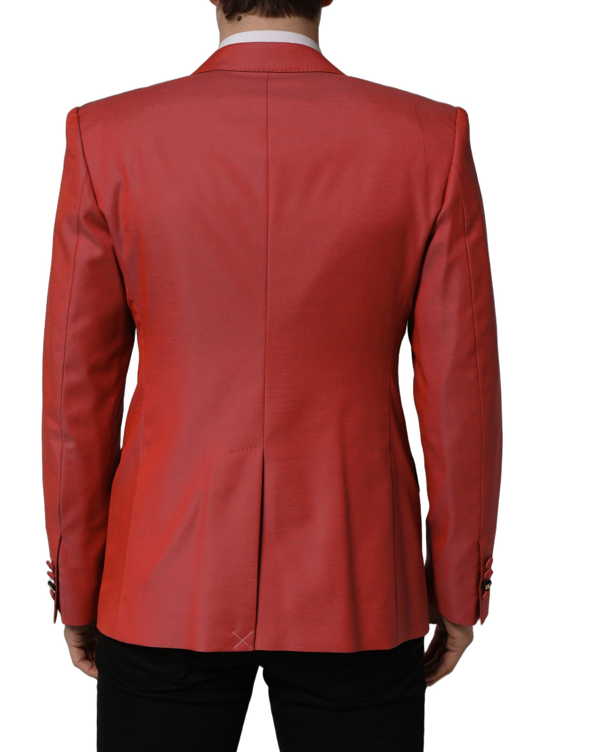 Dolce & Gabbana Red Wool Single Breasted Men Blazer Jacket Dolce & Gabbana