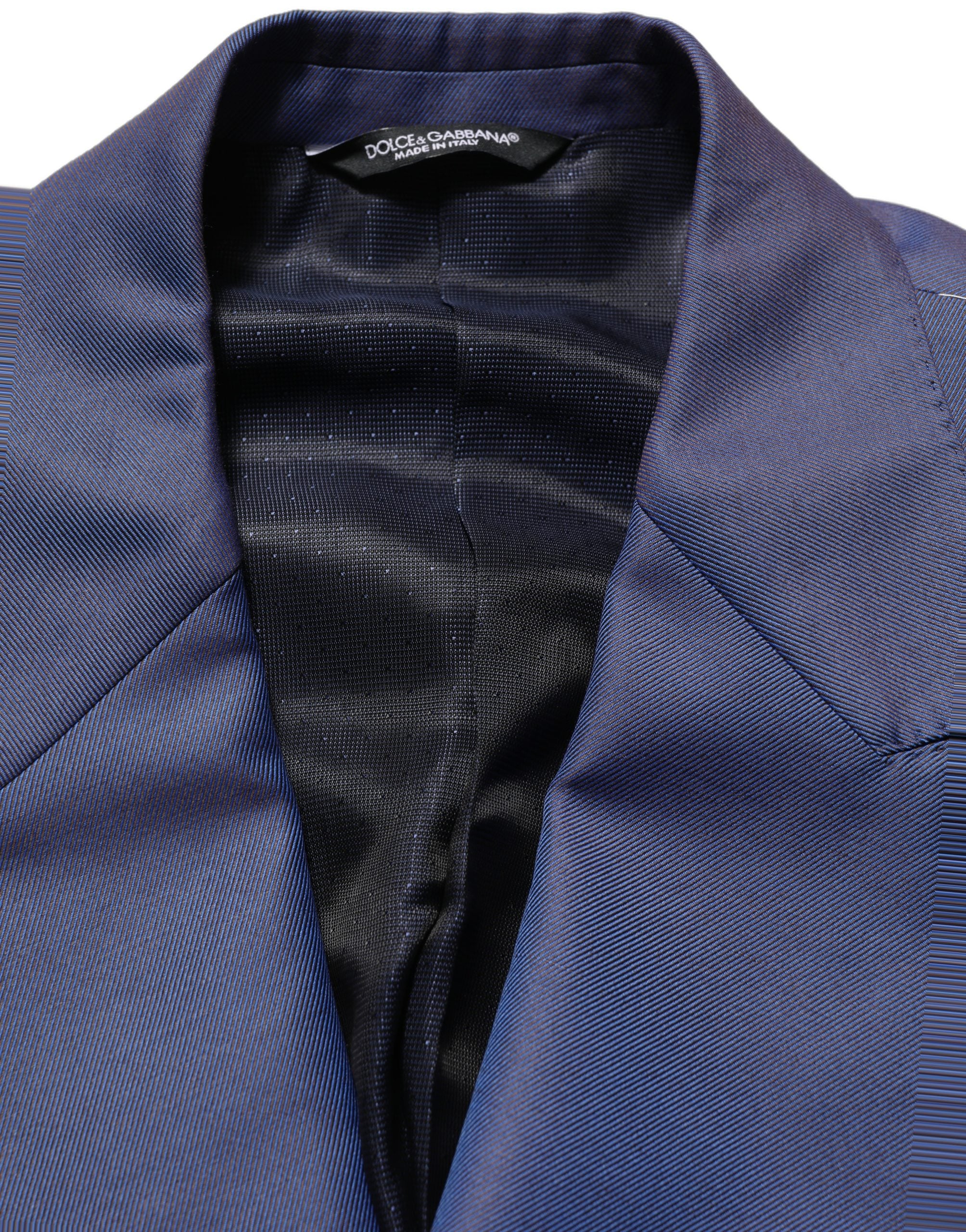 Dolce & Gabbana Blue Wool Double Breasted Men Blazer Jacket Dolce & Gabbana