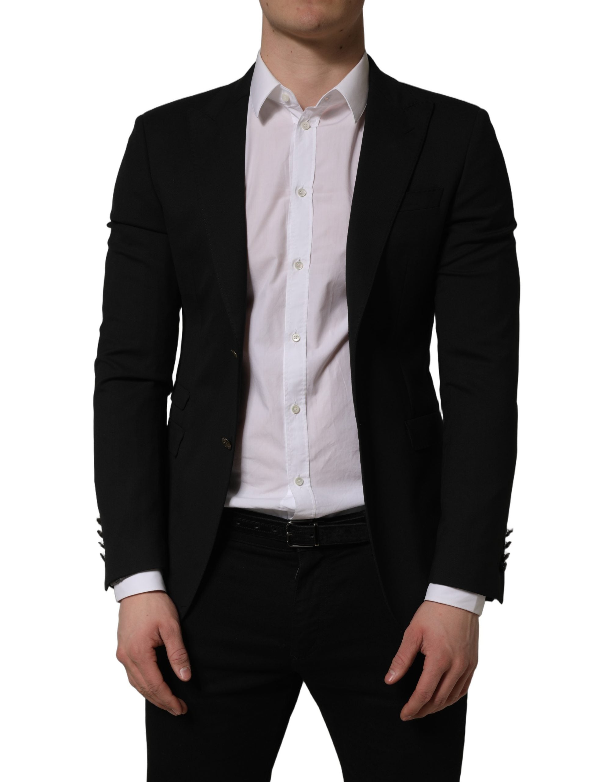 Dolce & Gabbana Black Polyester Single Breasted Blazer Jacket Dolce & Gabbana