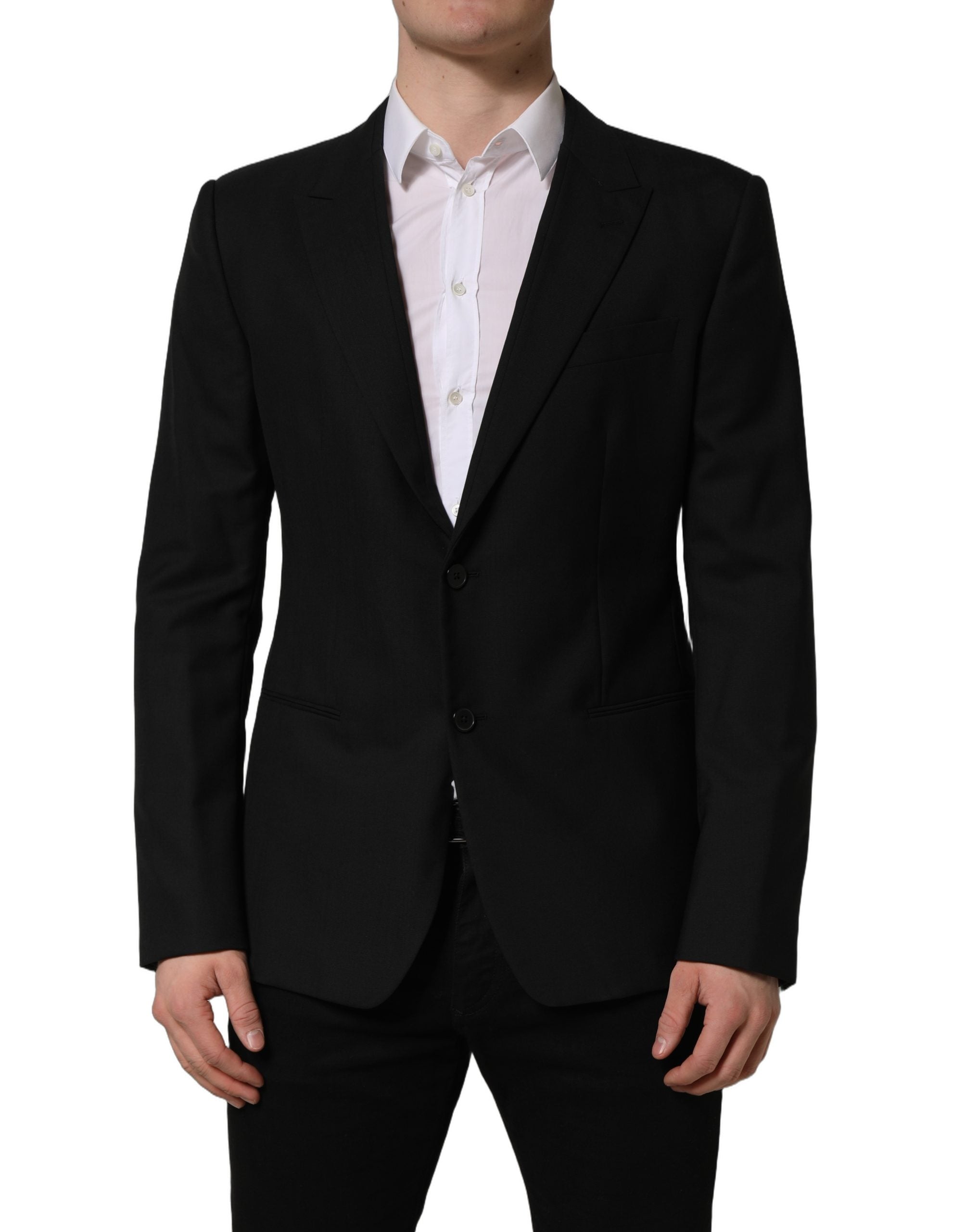 Dolce & Gabbana Black Wool Single Breasted Blazer Jacket Dolce & Gabbana