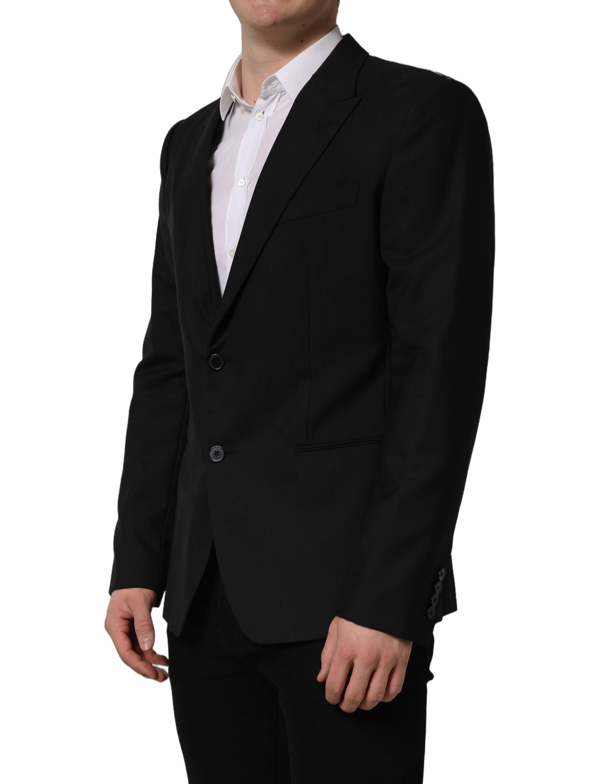 Dolce & Gabbana Black Wool Single Breasted Blazer Jacket Dolce & Gabbana