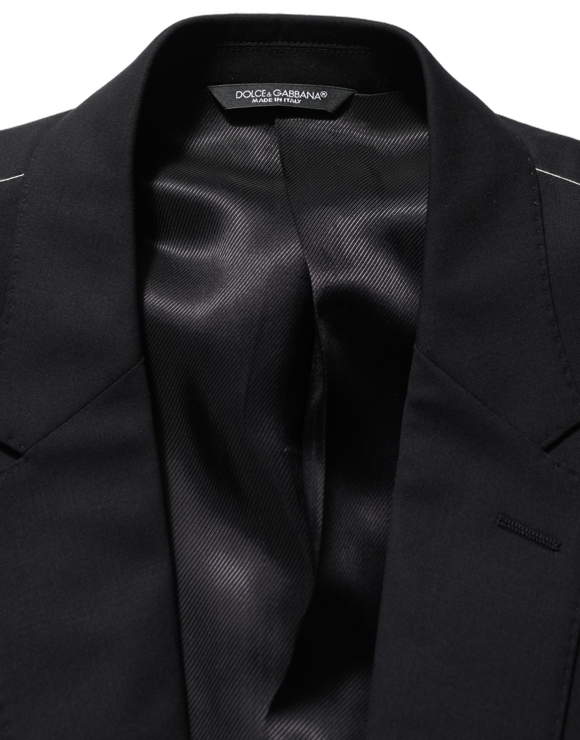 Dolce & Gabbana Black Wool Single Breasted Blazer Jacket Dolce & Gabbana