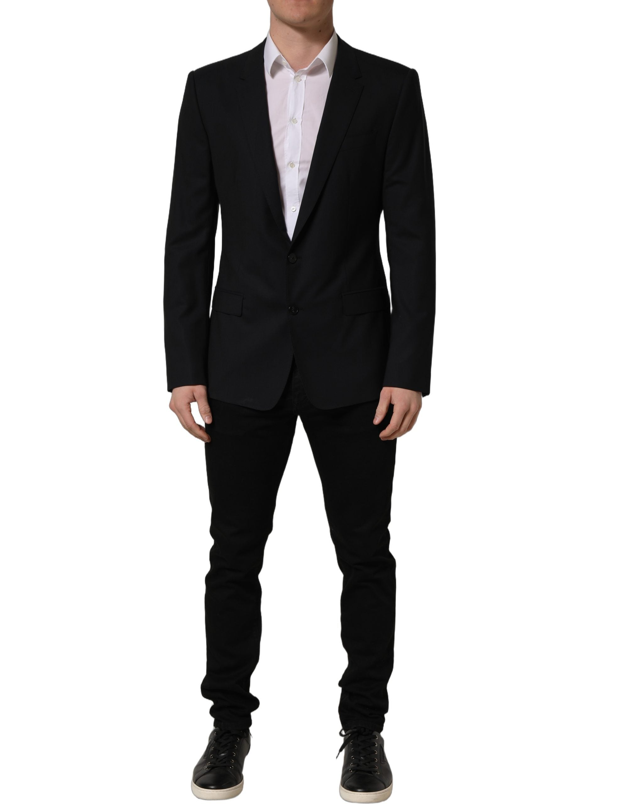 Dolce & Gabbana Black Wool Single Breasted Blazer Jacket Dolce & Gabbana