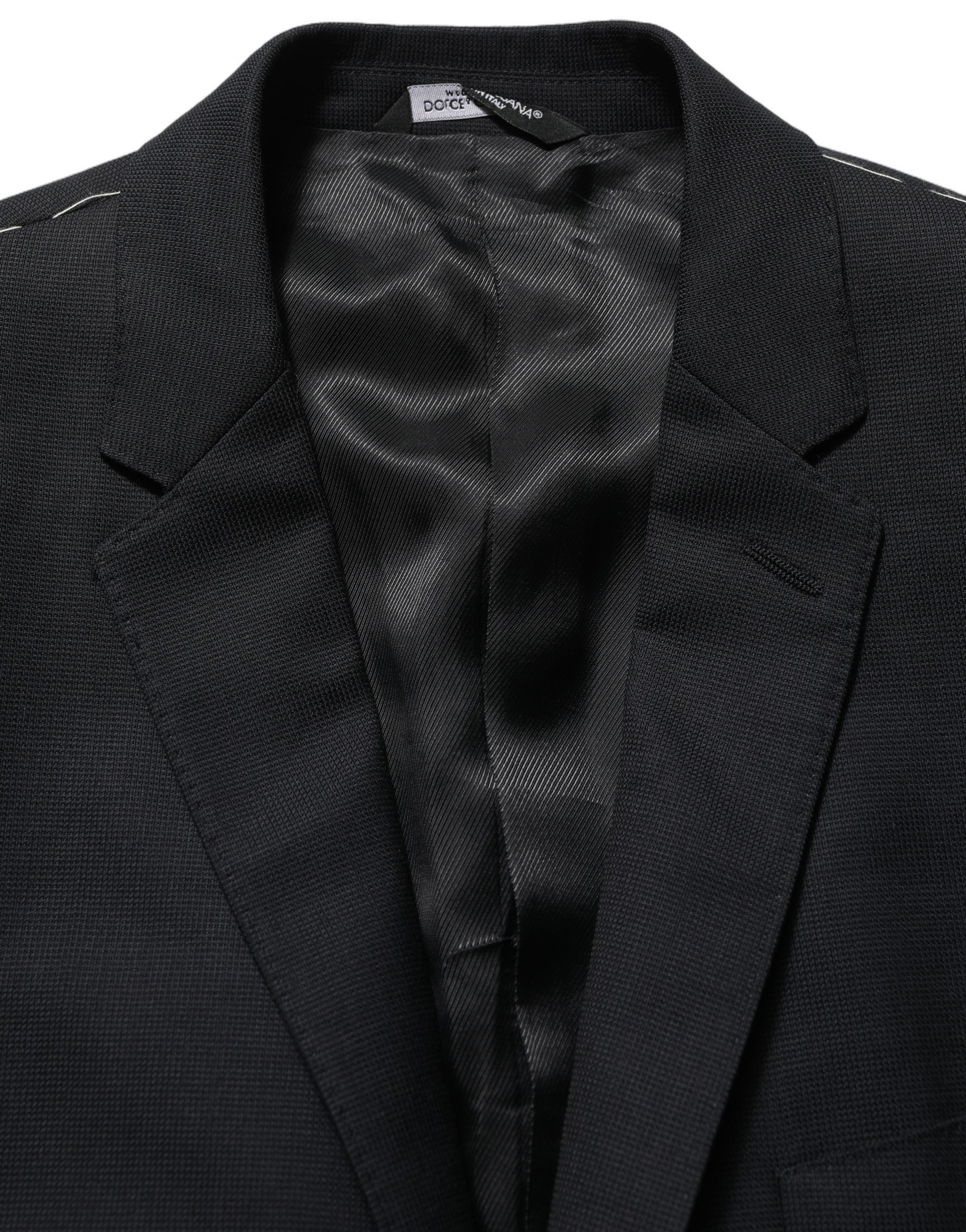 Dolce & Gabbana Black Wool Single Breasted Blazer Jacket Dolce & Gabbana