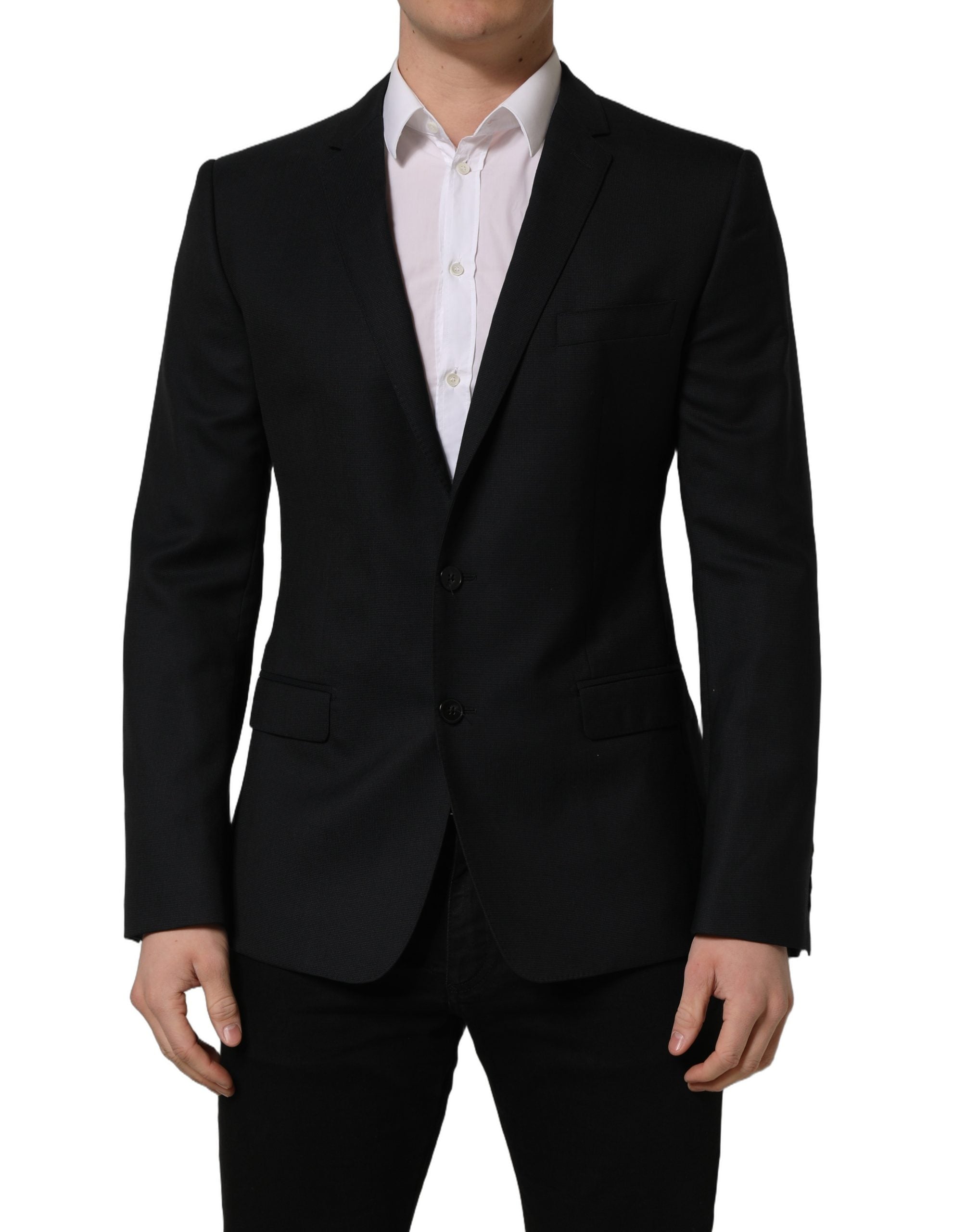Dolce & Gabbana Black Wool Single Breasted Blazer Jacket Dolce & Gabbana