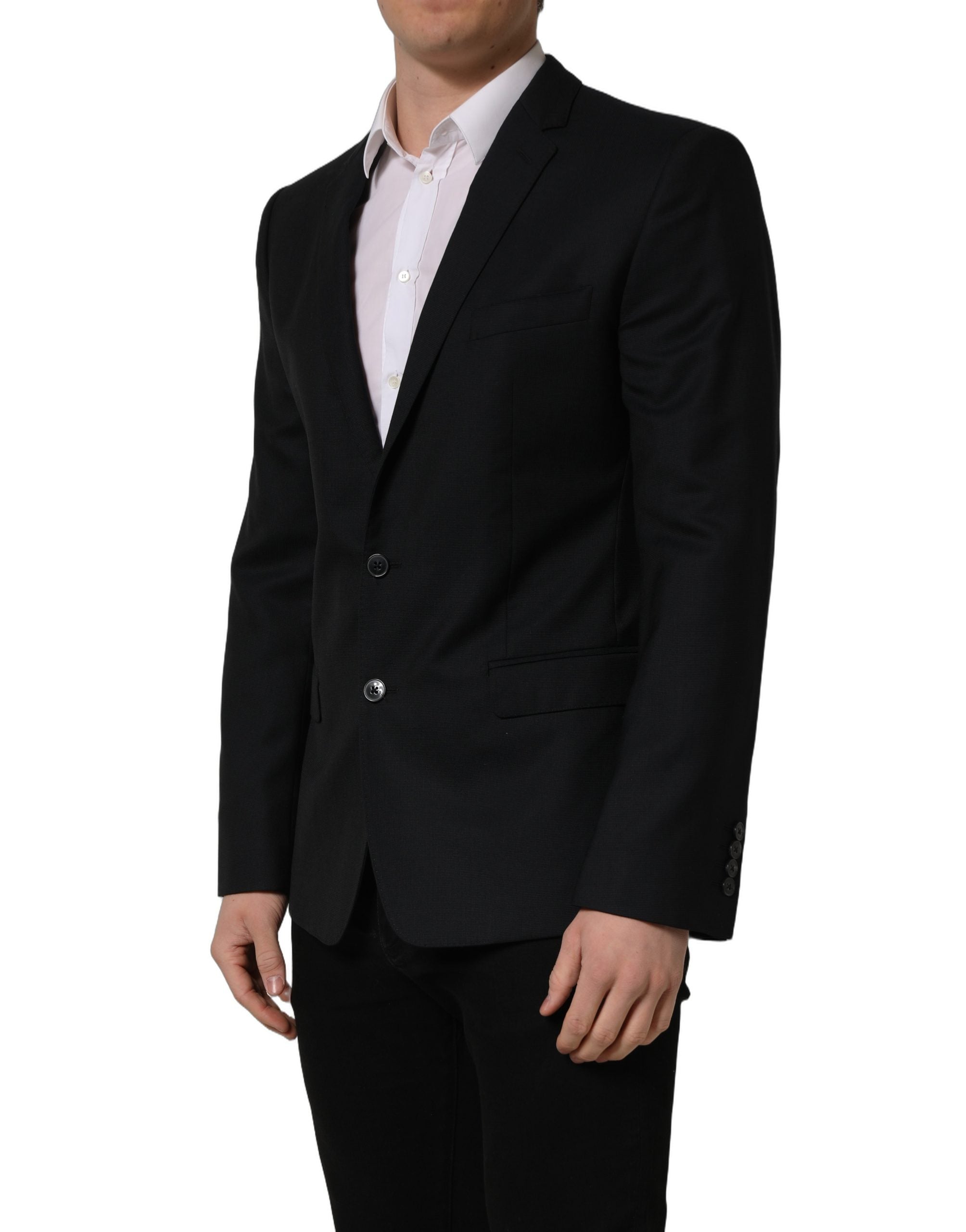 Dolce & Gabbana Black Wool Single Breasted Blazer Jacket Dolce & Gabbana