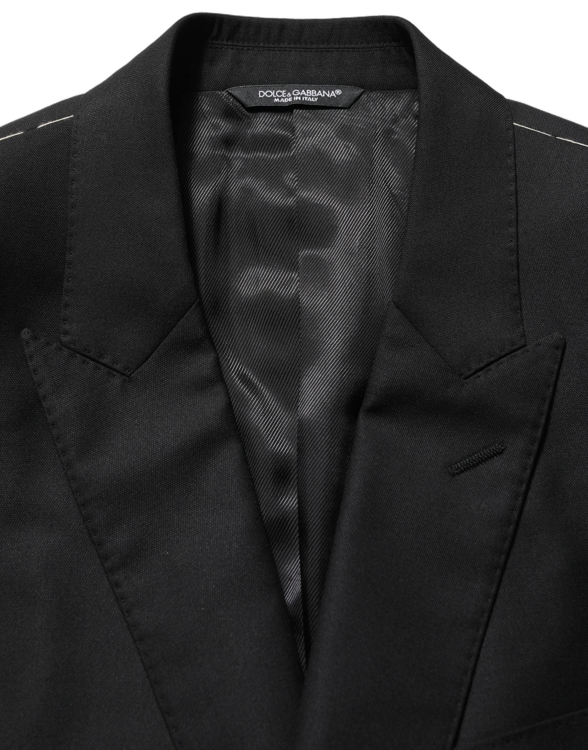 Dolce & Gabbana Black Wool Single Breasted Blazer Jacket Dolce & Gabbana