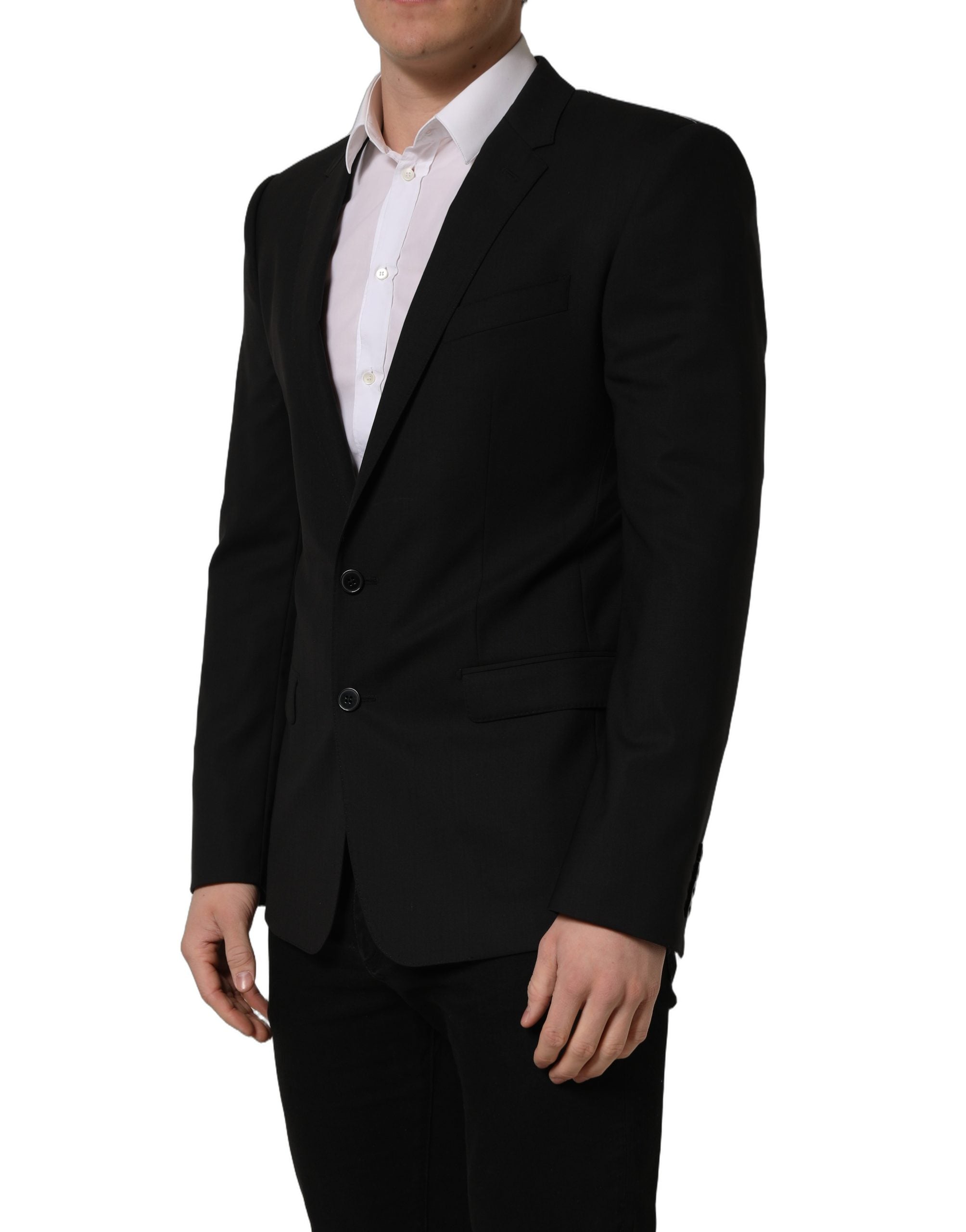 Dolce & Gabbana Black Wool Single Breasted Blazer Jacket Dolce & Gabbana