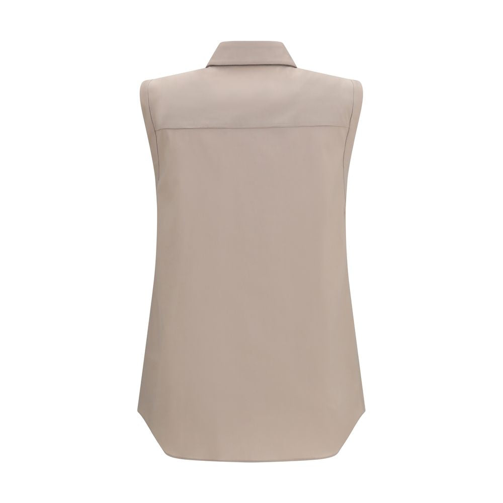 Brunello Cucinelli Beige Cotton Shirt Brunello Cucinelli